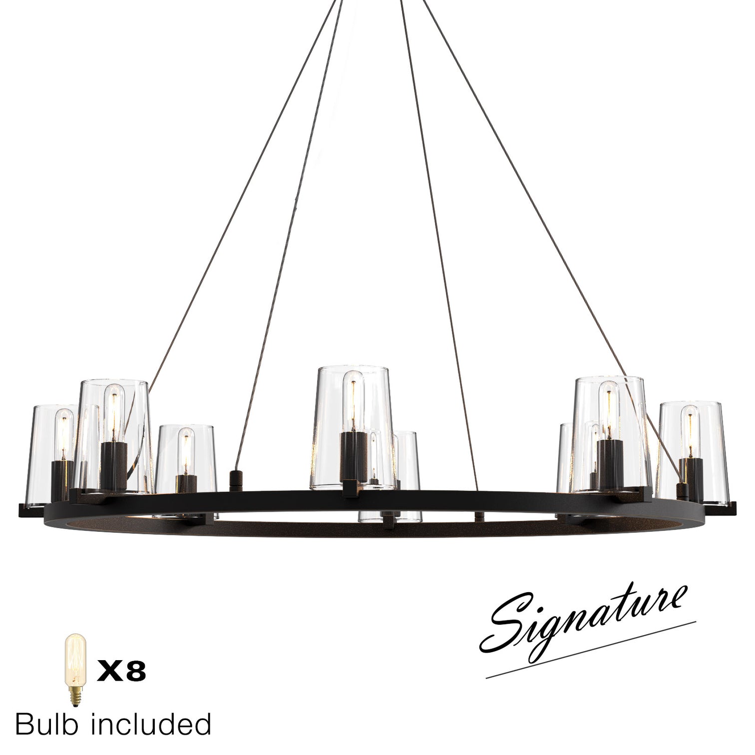 CANOVA 8-Light Circular large Contemporary Chandelier Bronze 90cm diameter E14 base - 7Pandas Australia