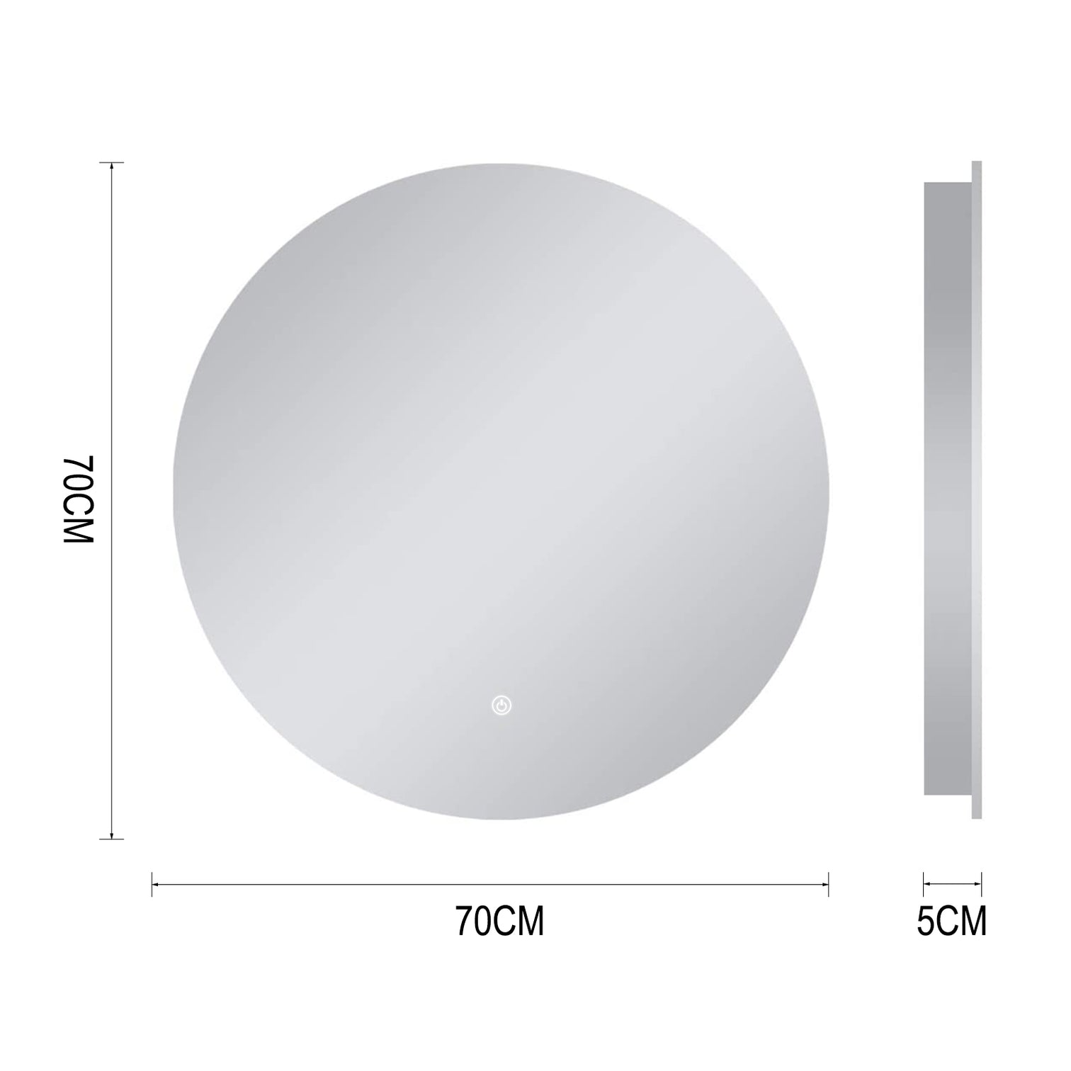 LED Backlit Round Mirror Bathroom Vanity Light 4000K Wall Mounted Dimmable Anti-Fog Touch Switch CRI 90+ - 7Pandas Australia