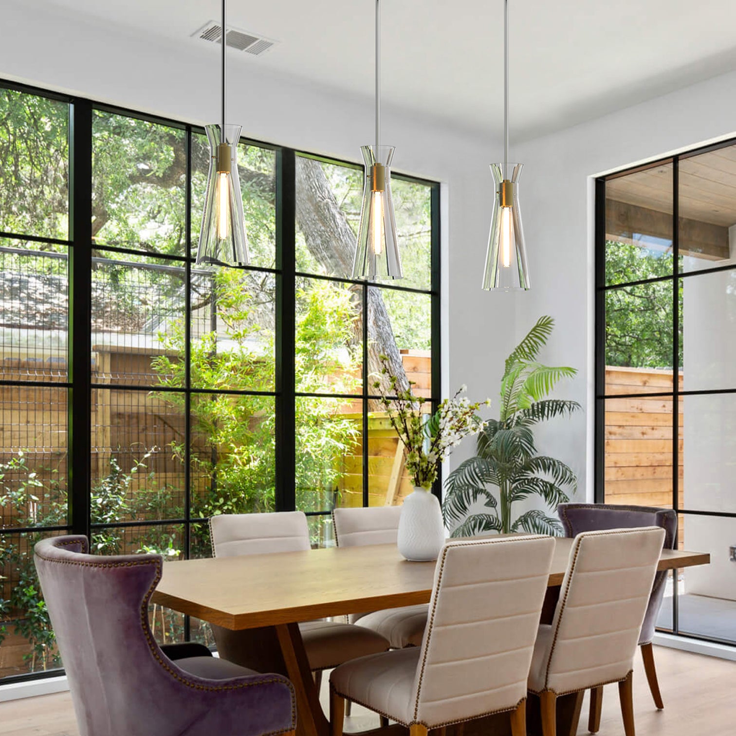 AYANE Modern Aged Brass Pendant Light Fixtures Over Kitchen Island Clear Glass Shade - 7Pandas Australia