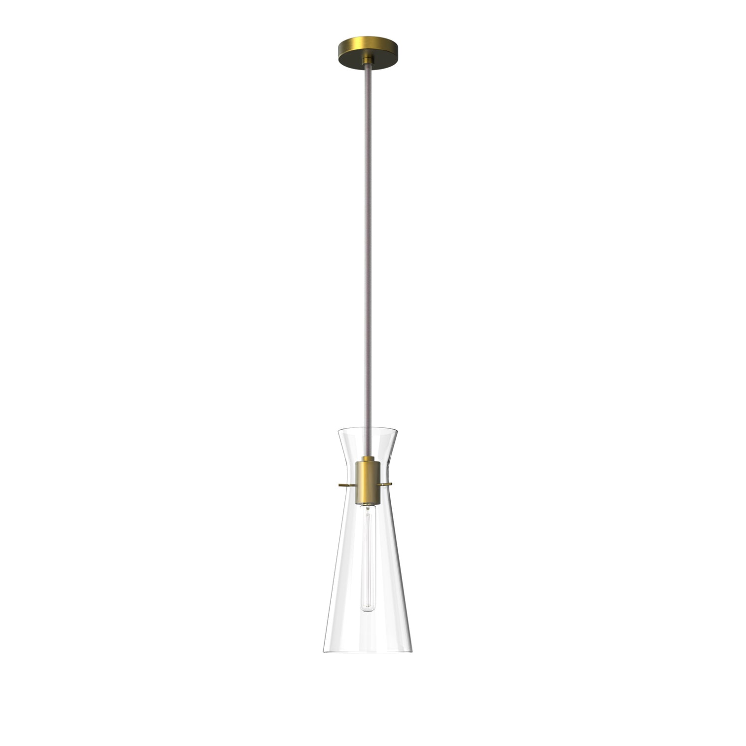 AYANE Modern Aged Brass Pendant Light Fixtures Over Kitchen Island Clear Glass Shade - 7Pandas Australia