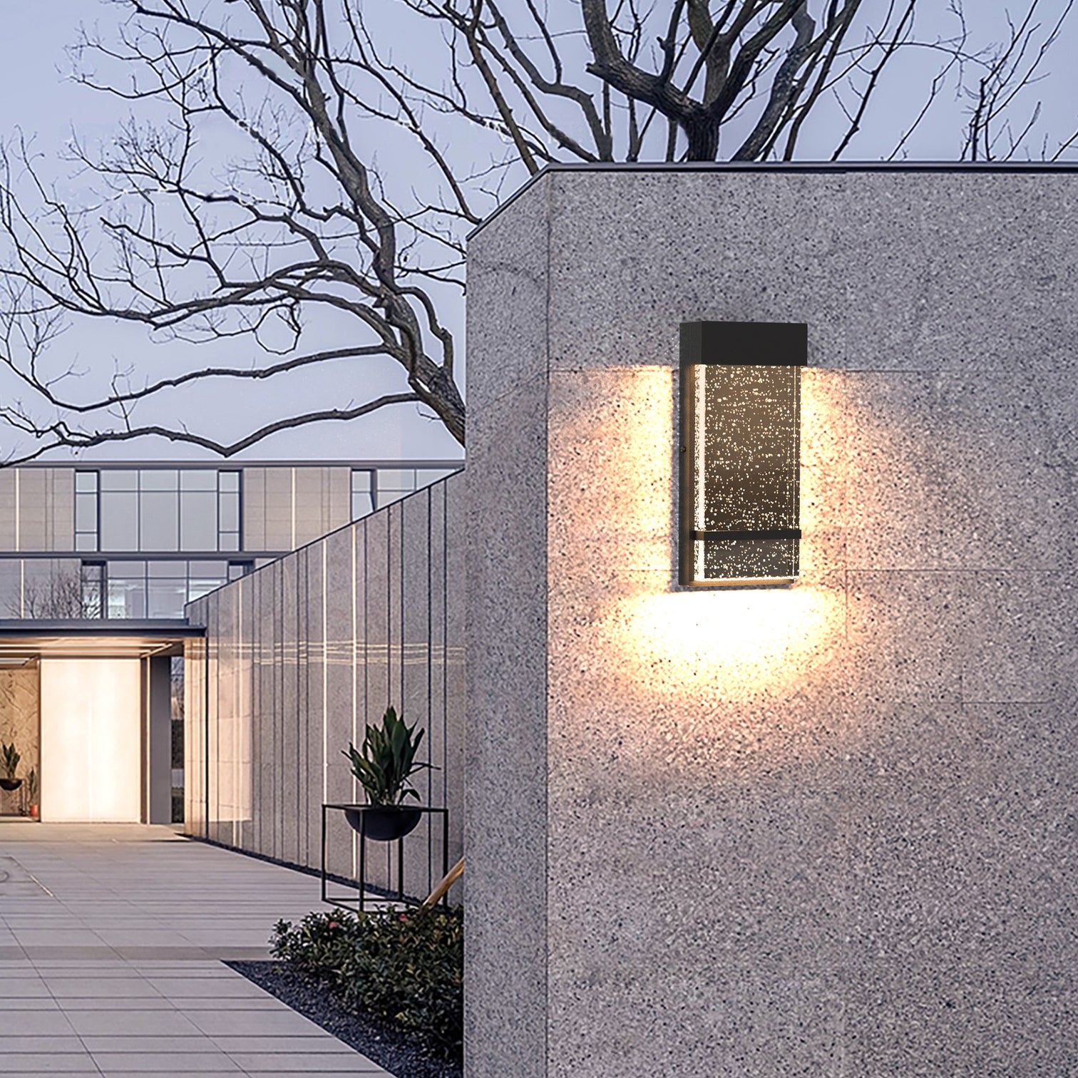 SEVILLA LED Modern Wall Sconces Exterior Lights with Crystal Bubble 3CCT Matte Black 13W 3000K IP44 - 7Pandas Australia