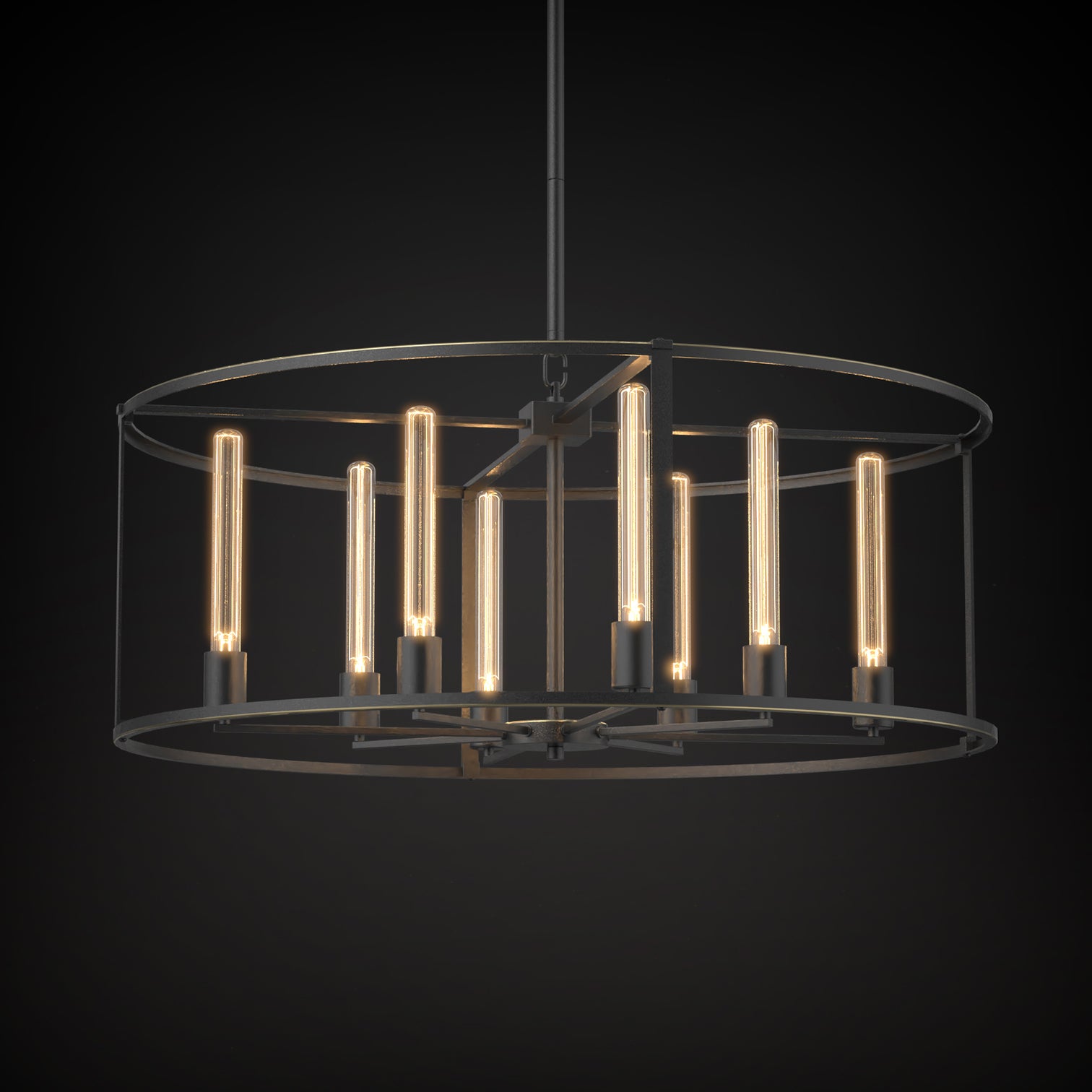 CARLTON 33 Inch Modern Chandelier  8* T300 E27 Tube Bronze Aged Brass - 7Pandas Australia