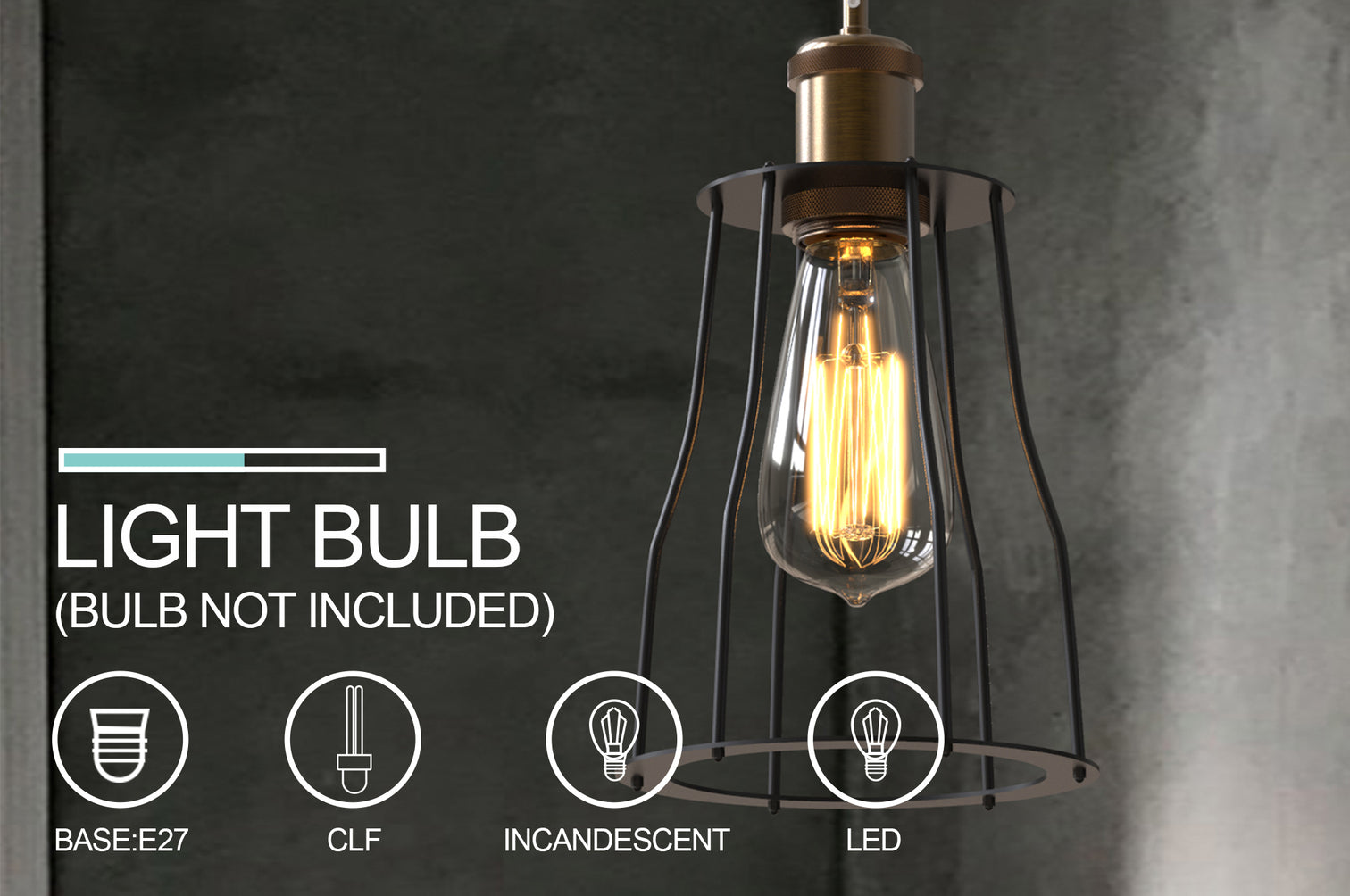 ALYX 3PACK Retro Pendant Light Industrial Loft Cage Lamps Indoor E27 Bar Light Black - 7Pandas Australia