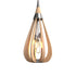BONITO 3-Light Timber Round Nature Wood E27 Modern Ceiling Chandelier