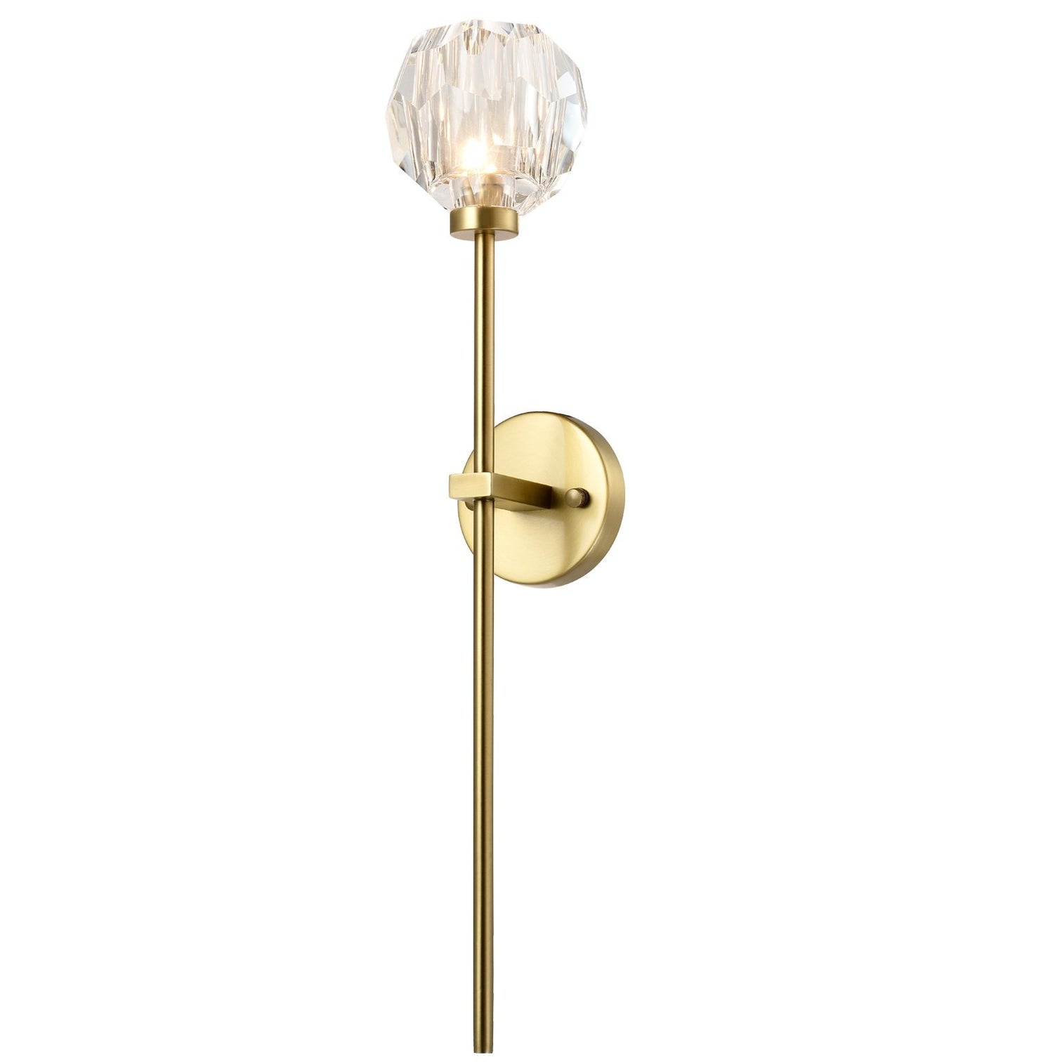 TULIM 1-Light Wall Light Long Stem Crystal Glass Shade Aged Brass G9 - 7Pandas Australia