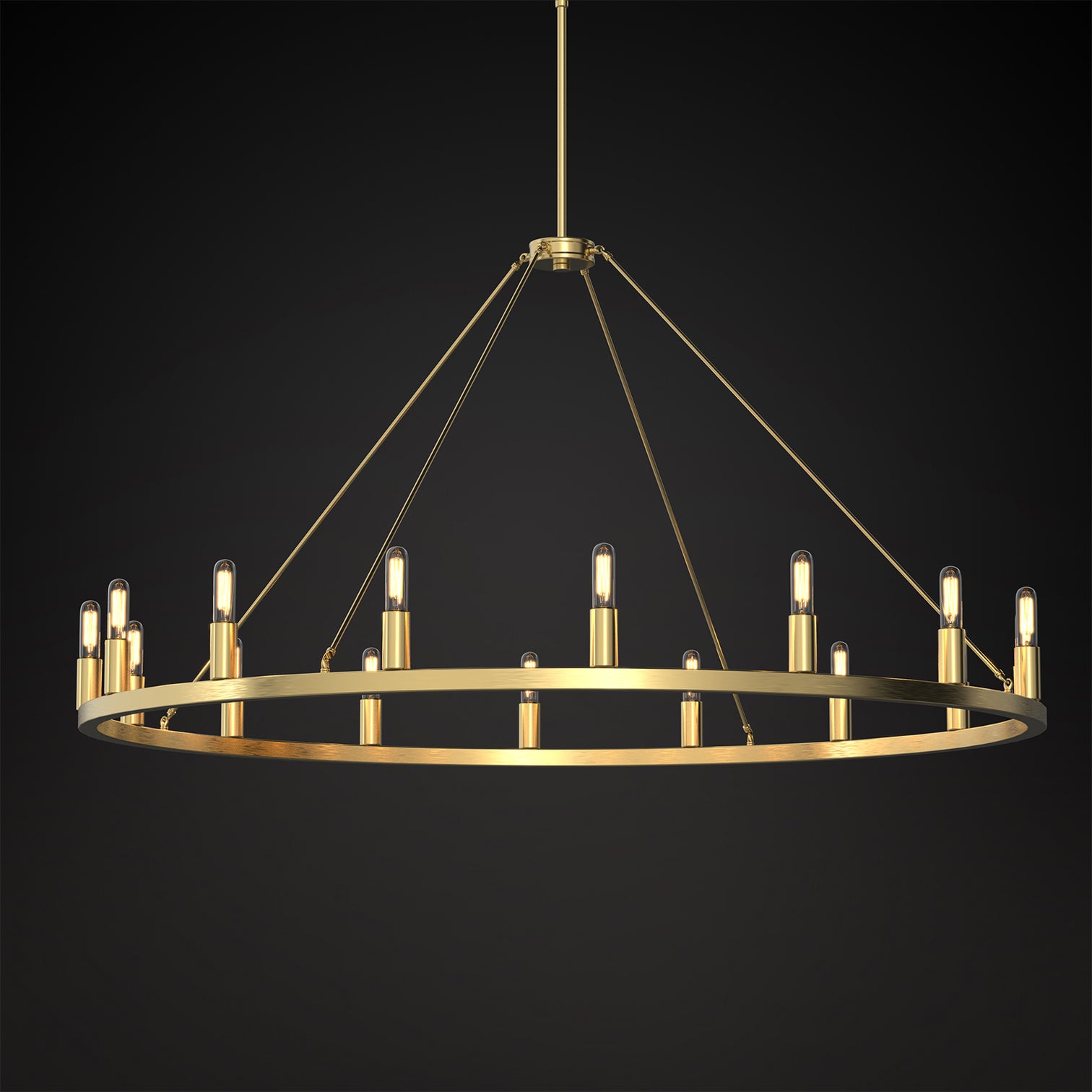ALVA 16-Light Modern Wagon Wheel Chandelier Aged Brass E14 Farmhouse Light - 7Pandas Australia