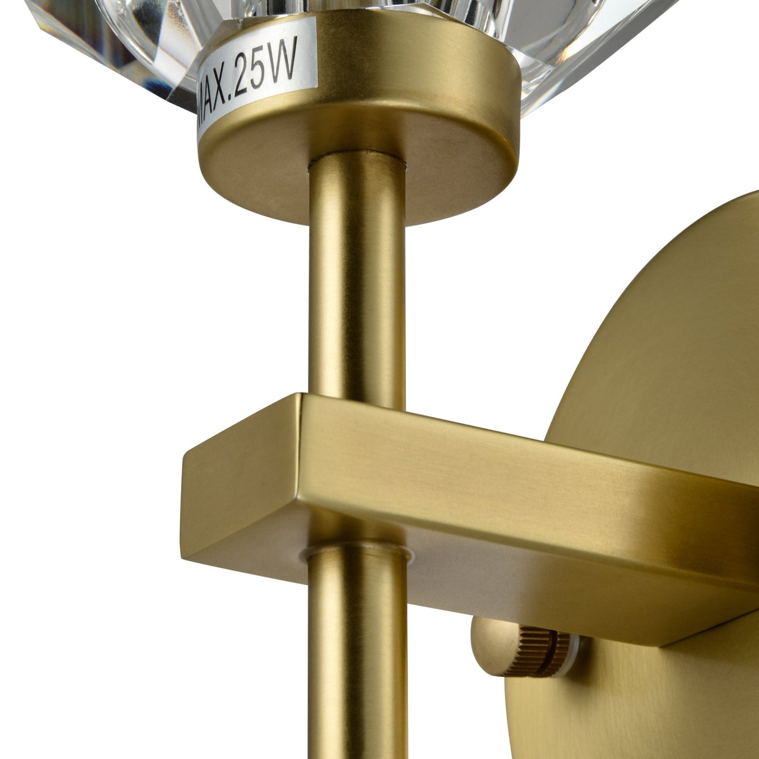 TULIM 1-Light Wall Light Short Stem Crystal Glass Shade Aged Brass G9 - 7Pandas Australia