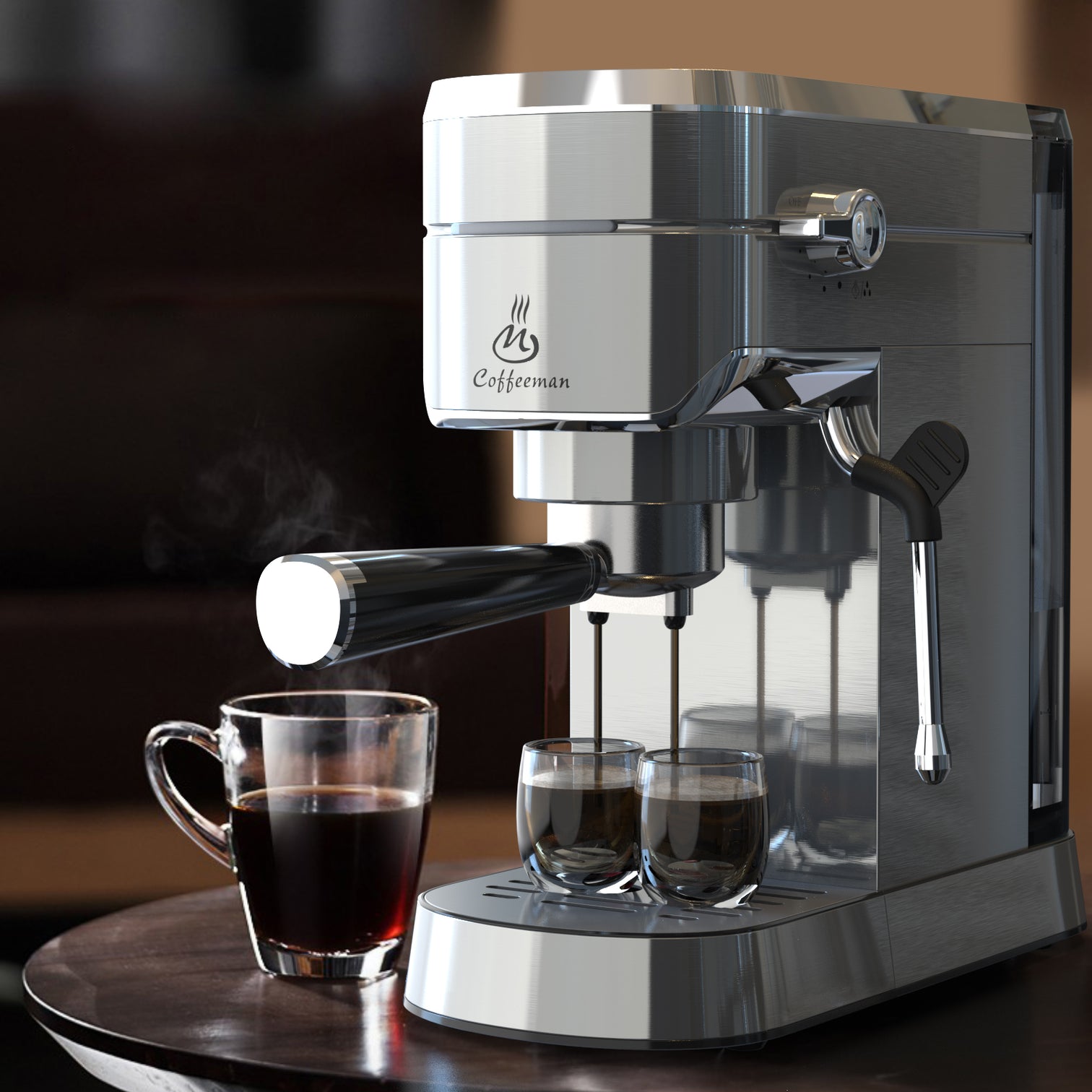 15 Bar Espresso Coffee Machine with Milk Frother Stainless Steel 1450W - 7Pandas Australia