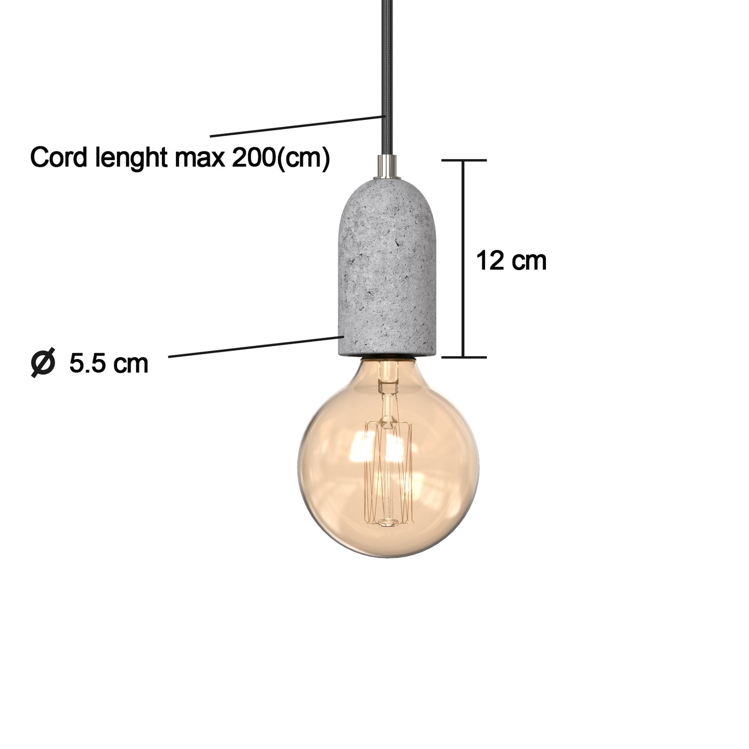 Ruby 4PACK Industrial Concrete Vintage Style Pendant Light Ceiling Lamp Cable Cafe Loft Bar Grey - 7Pandas Australia