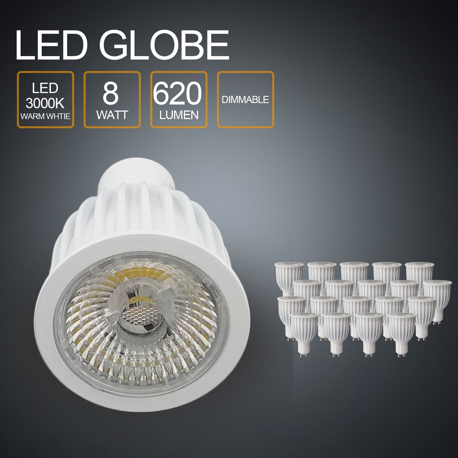 Aluminium Die-casting Commercial Grade GU10 8W 3000K 620lm - 7Pandas Australia