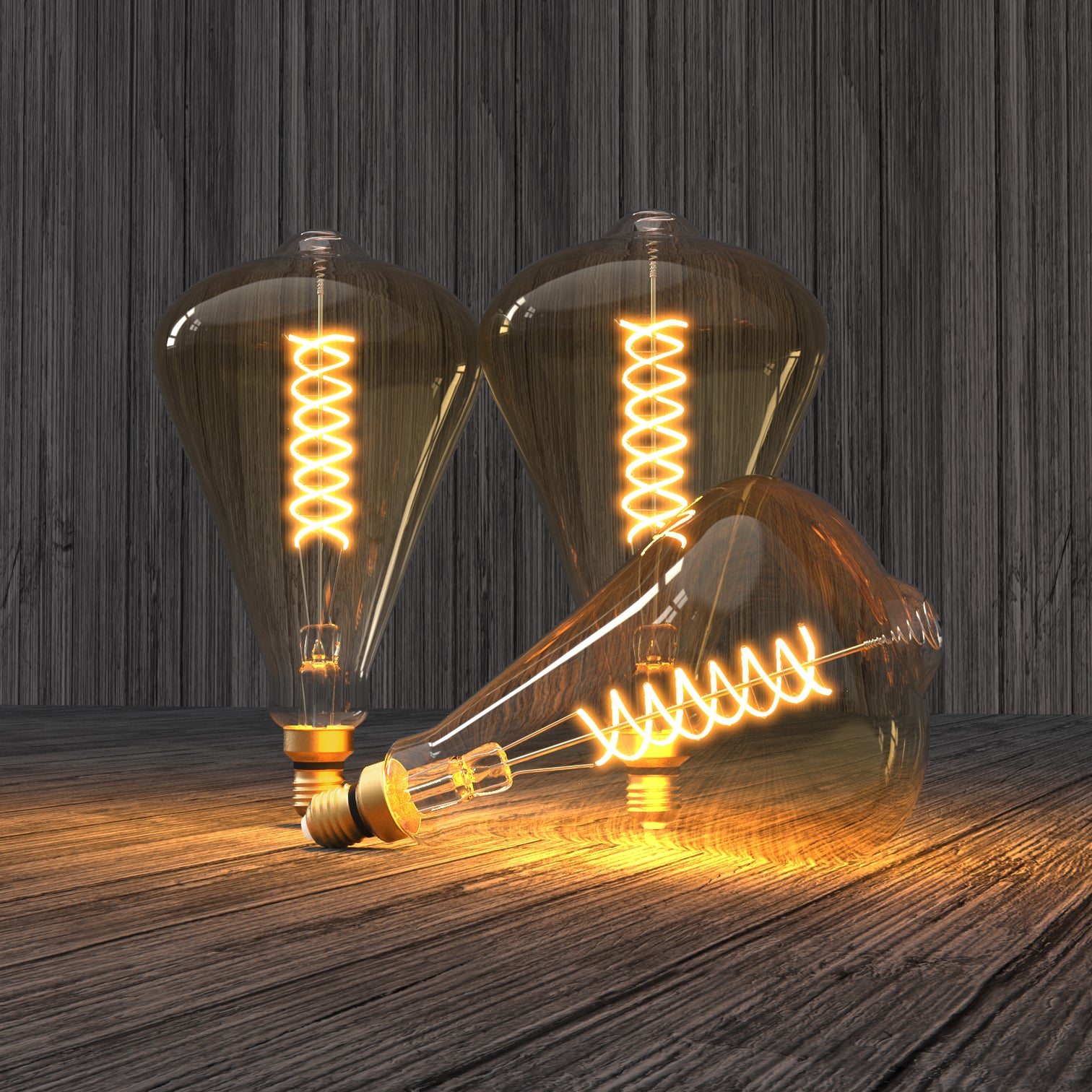 ST164 Dimmable LED Decorative Oversized Edison Bulbs 8W 300LM 2200K Warm White (40W Equivalent) Amber Glass CRI90 - 7Pandas Australia