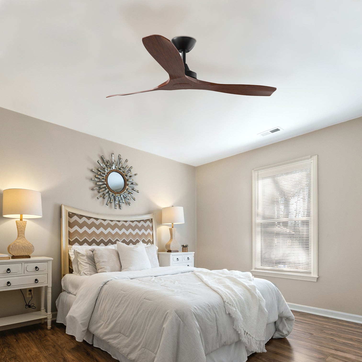 Monterey 52" Ceiling fan 3 ABS blades with Remote Control Walnut Hand-Print - 7Pandas Australia