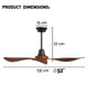 Marseille 52" Ceiling fan 3 ABS blades Walnut Hand-Print with Remote Control LED Light Kit - 7Pandas Australia