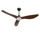 Marseille 52" Ceiling fan 3 ABS blades Walnut Hand-Print with Remote Control LED Light Kit - 7Pandas Australia