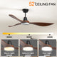 Marseille 52" Ceiling fan 3 ABS blades Walnut Hand-Print with Remote Control LED Light Kit - 7Pandas Australia