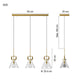 Lisbon Modern Glass Pendant Light Kitchen Island designer Aged Brass E27 - 7Pandas Australia