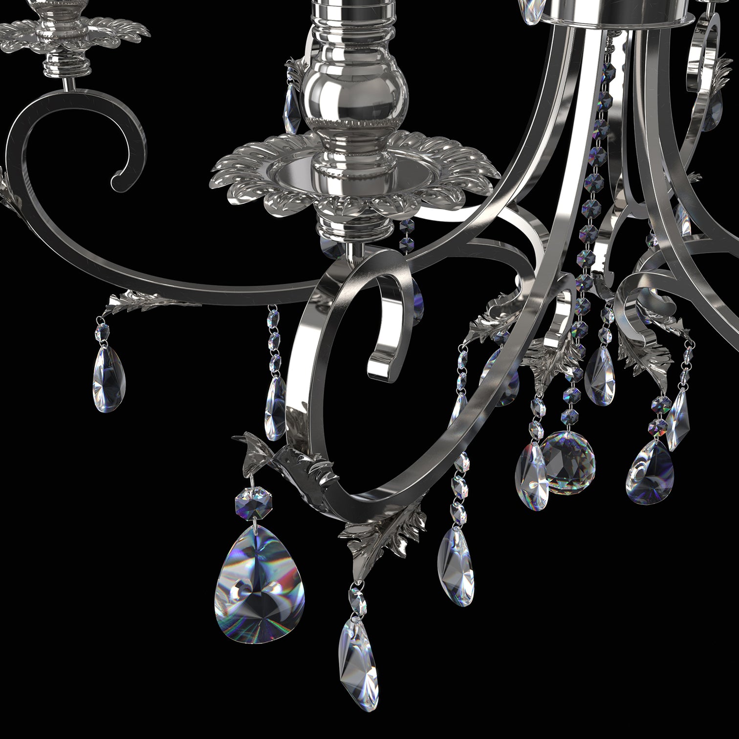 Milano 880mm diameter 6 Lights Silver Luxury K9 Crystal Chandeliers for dining room, living Room E14 Base - 7Pandas Australia