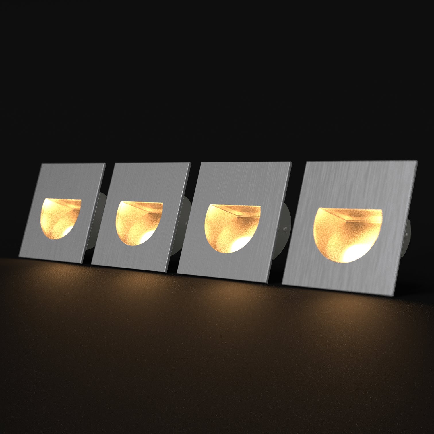 4X LED Aluminium Wall Recessed LED Stair Step Light 1W Warmwhite 3000k - 7Pandas Australia