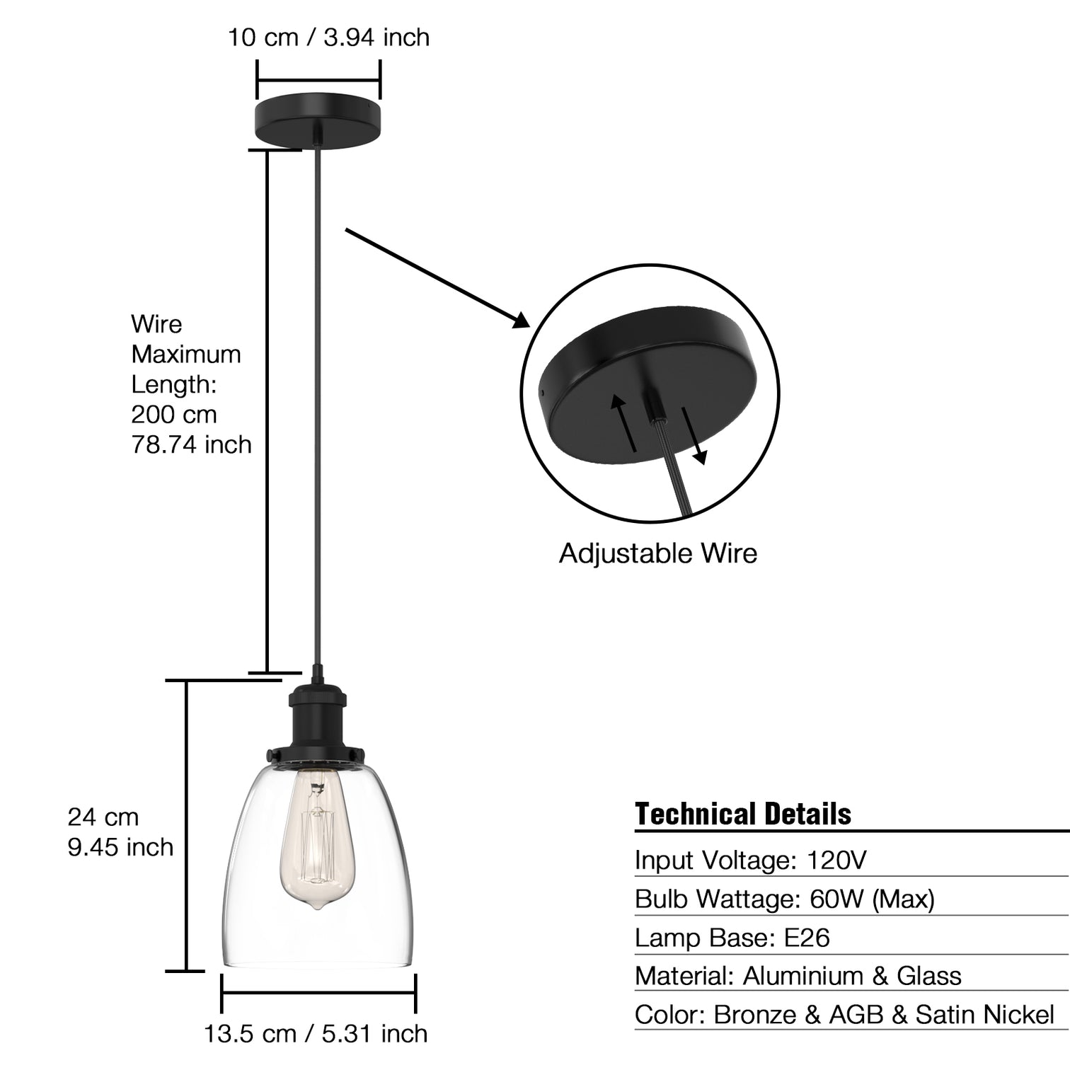 WINER Modern Glass Pendant Light Kitchen Island Dining Room E27 3PACK - 7Pandas Australia