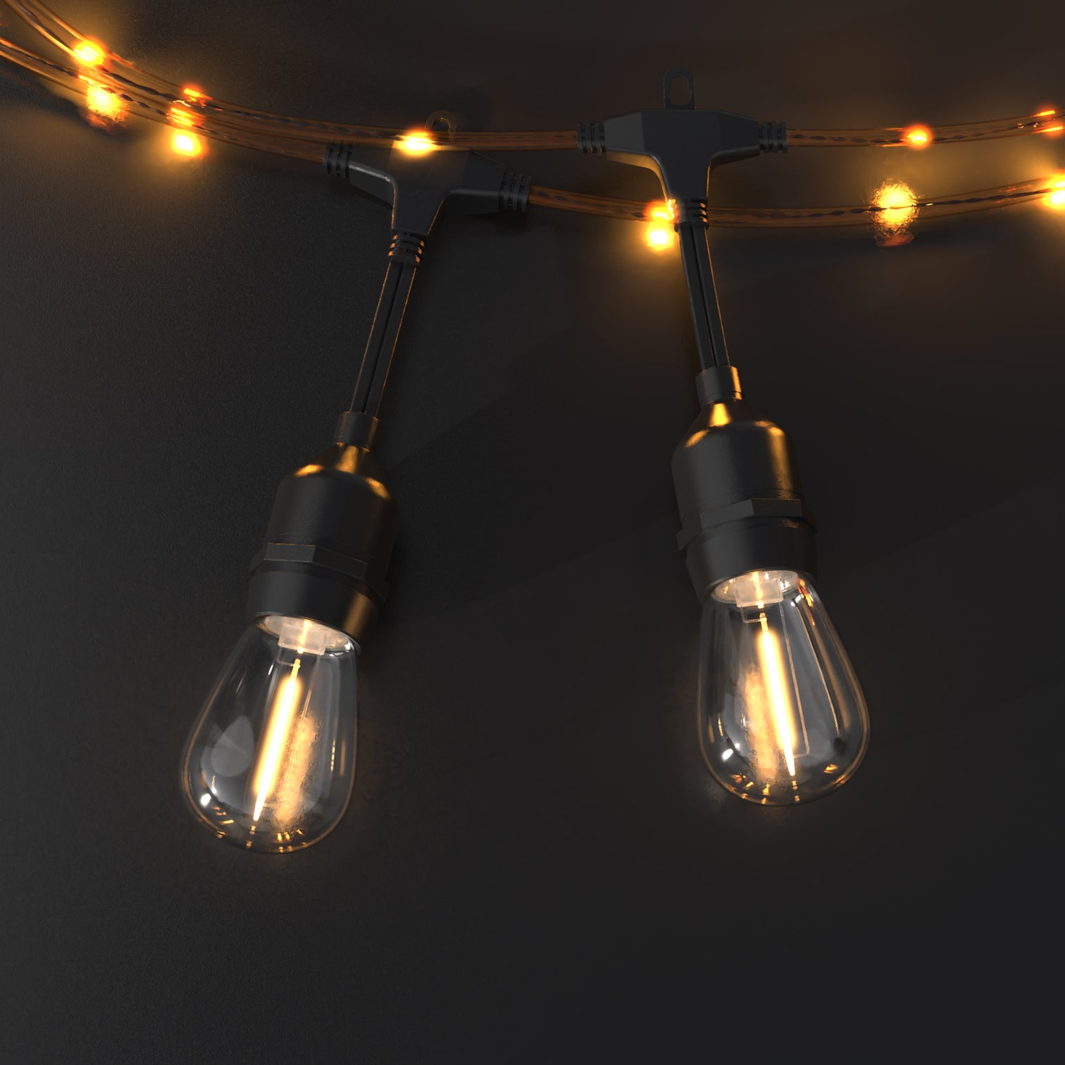 LED Festoon Lights Outdoor -  15.0 meter Commercial Grade IP65 Weatherproof Lights with 24 Shatterproof LED Bulbs for Xmas - 7Pandas Australia