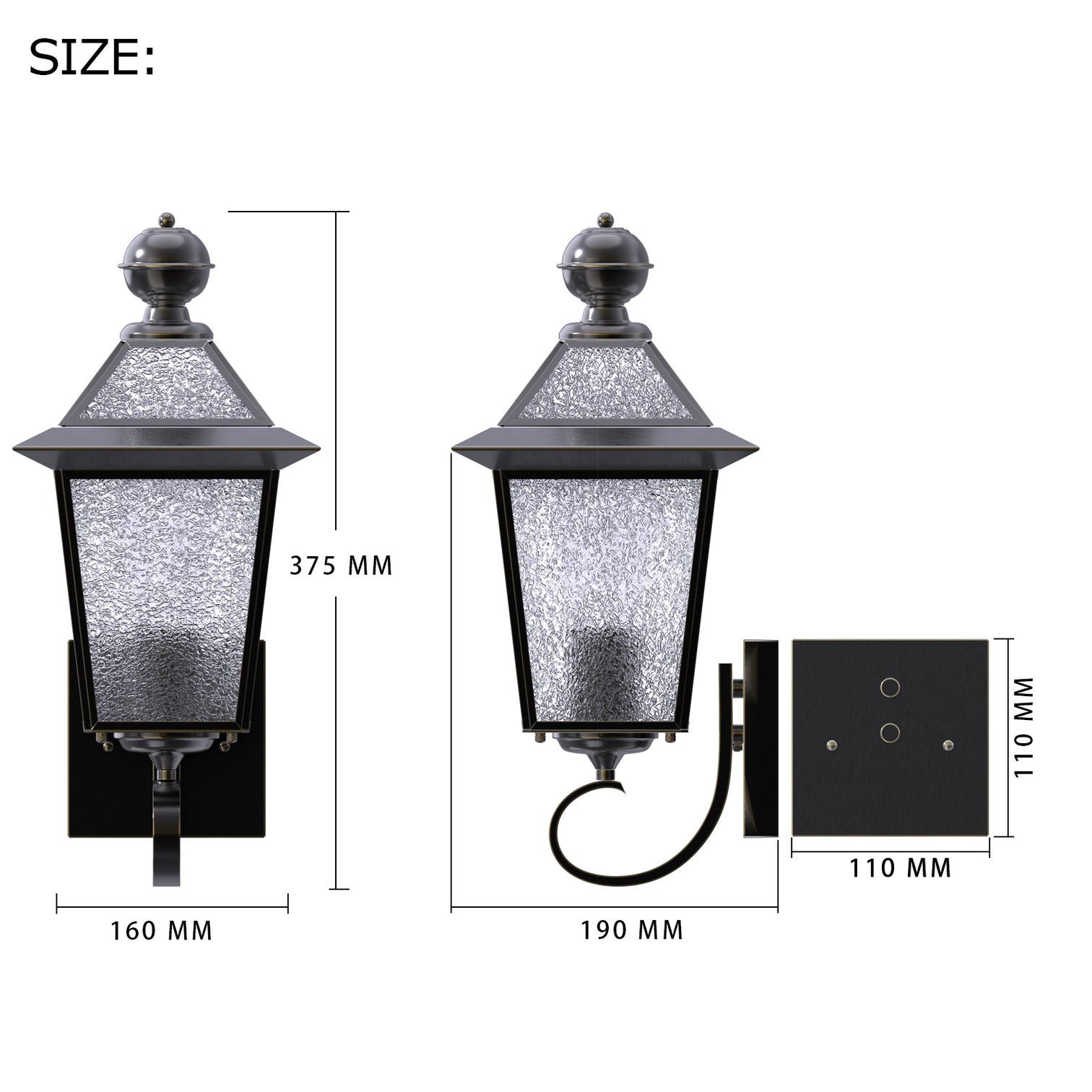 SUSIE Solid Copper Exterior Outdoor Wall Light Matt Black E27 - 7Pandas Australia