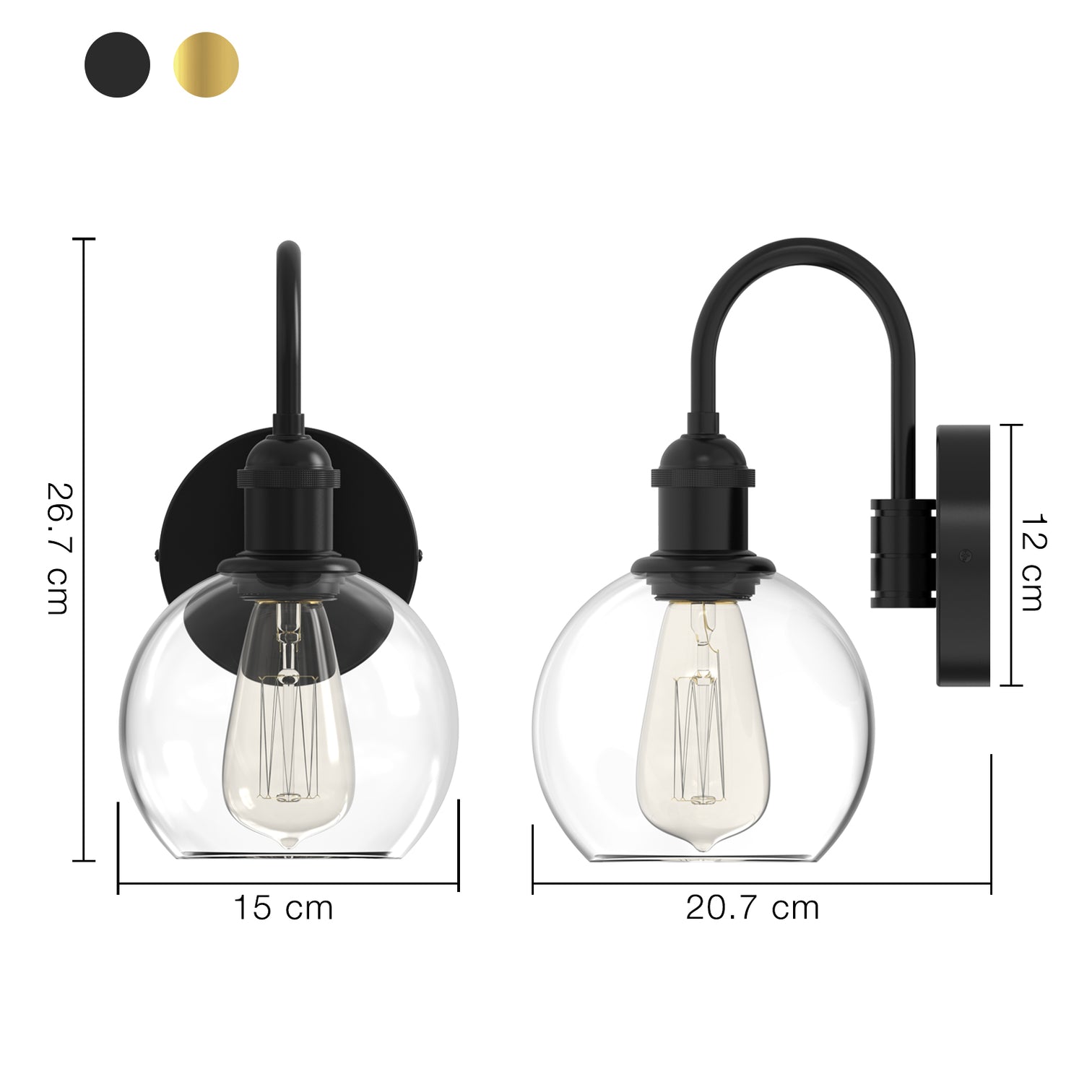 Oculus 2PACK Modern Indoor Ball Type Interior Wall Light Clear Glass - 7Pandas Australia