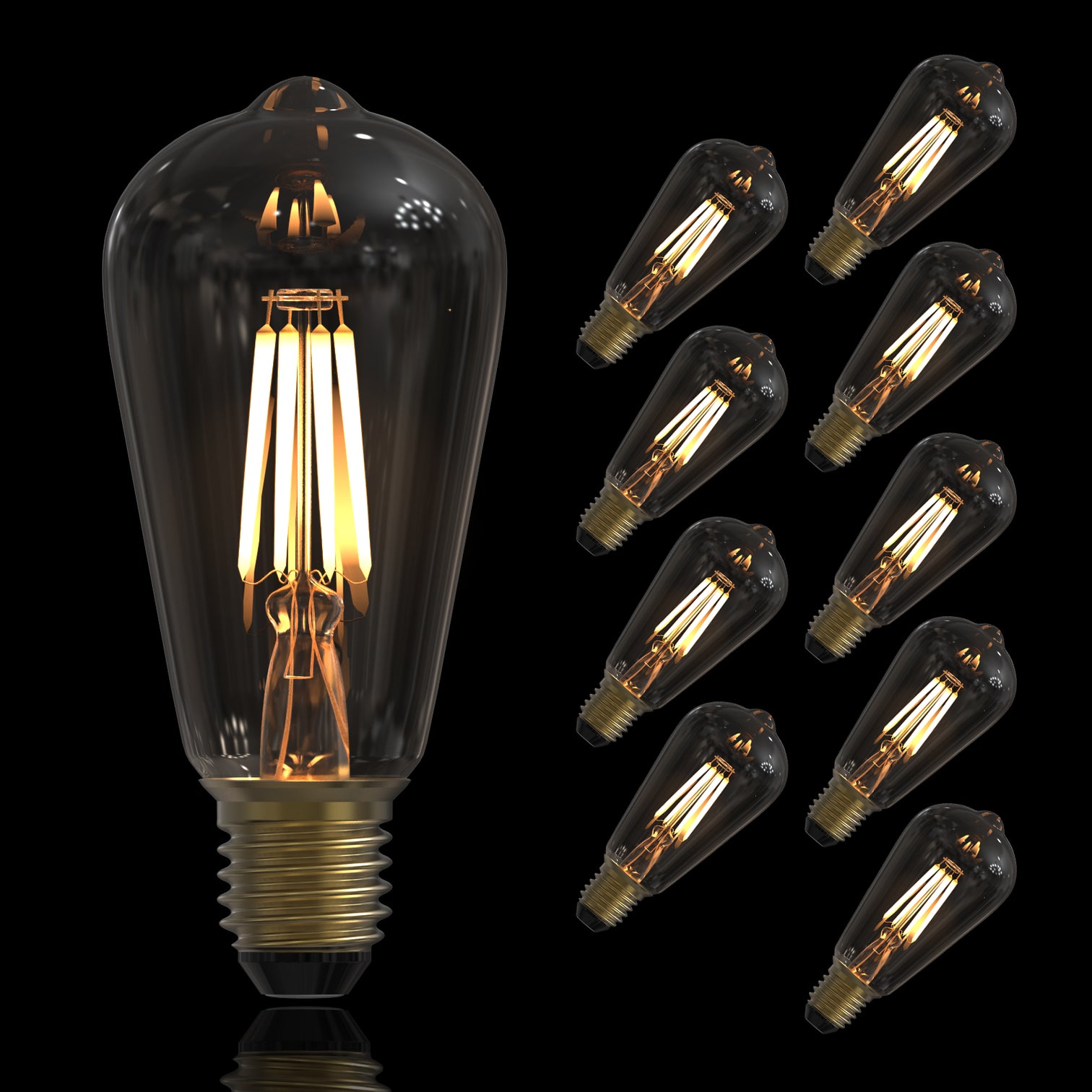 10PACK LED Bulb Pear Shape dimmable ST64 4W 2700k Warmwhite E27 - 7Pandas Australia