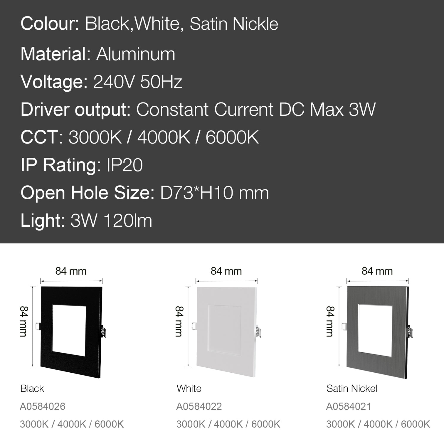 4PACK LED indoor Step Light ST303 ST203 3W 3CCT Selectable Colour Temperature w/driver - 7Pandas Australia