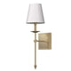 VIKKI Modern Interior Wall Light Aged Brass with White Fabric Shade E14 - 7Pandas Australia