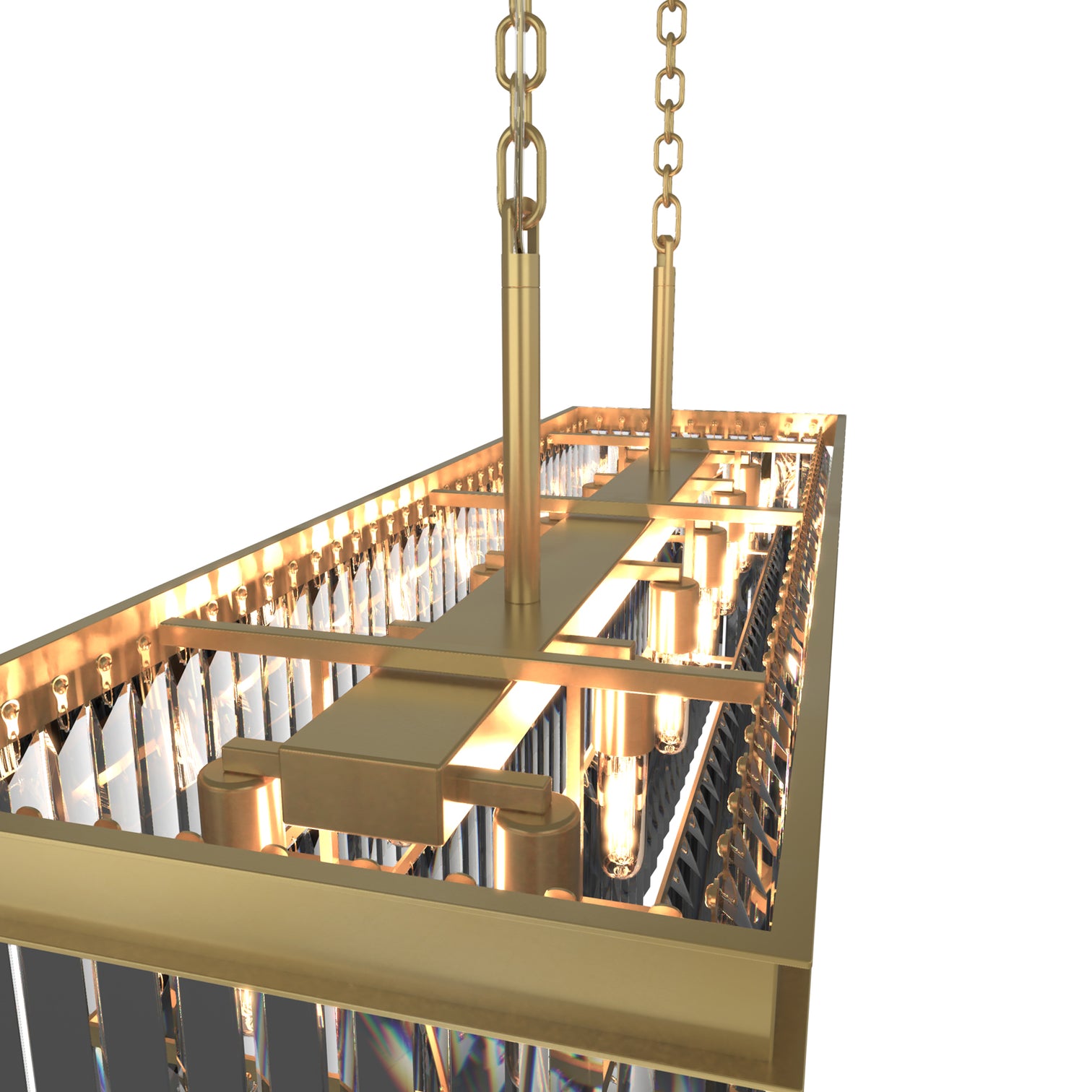 TERRANCE 16-Lights Modern Rectangle K9 Clear Crystal Chandeliers Kitchen Dining Room - 7Pandas Australia