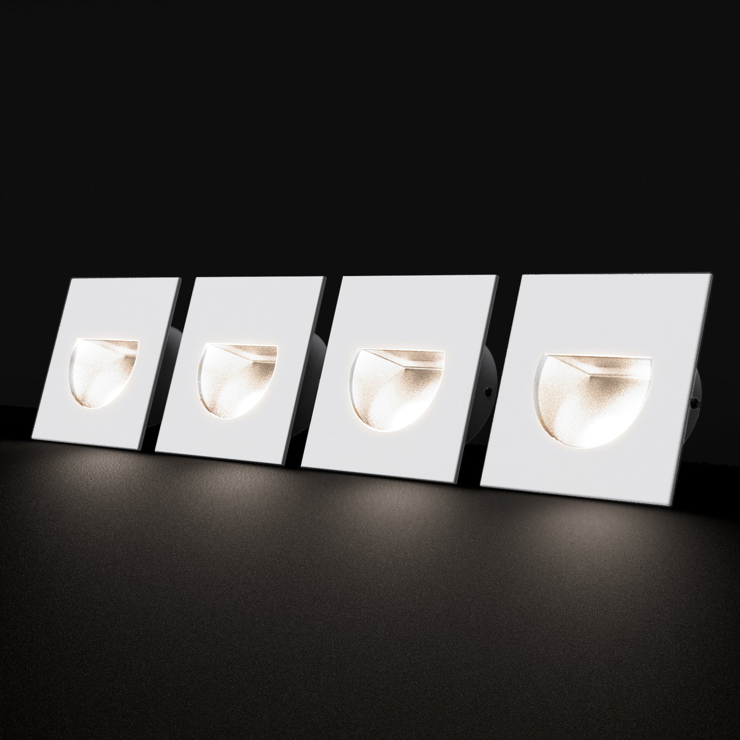 4X LED Aluminium Wall Recessed LED Stair Step Light 1W Warmwhite 3000k - 7Pandas Australia