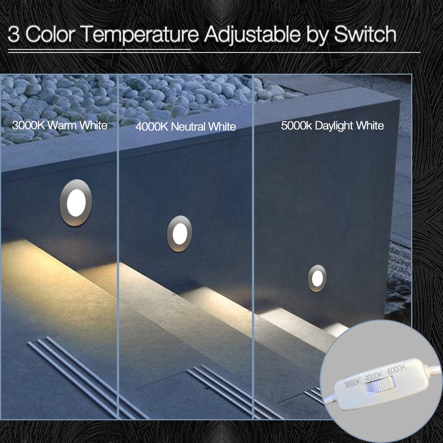 4PACK LED indoor Step Light ST303 ST203 3W 3CCT Selectable Colour Temperature w/driver - 7Pandas Australia