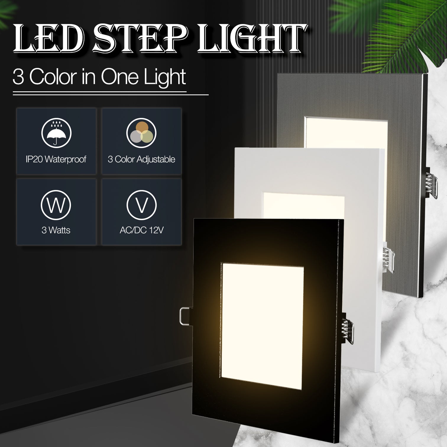4PACK LED indoor Step Light ST303 ST203 3W 3CCT Selectable Colour Temperature w/driver - 7Pandas Australia