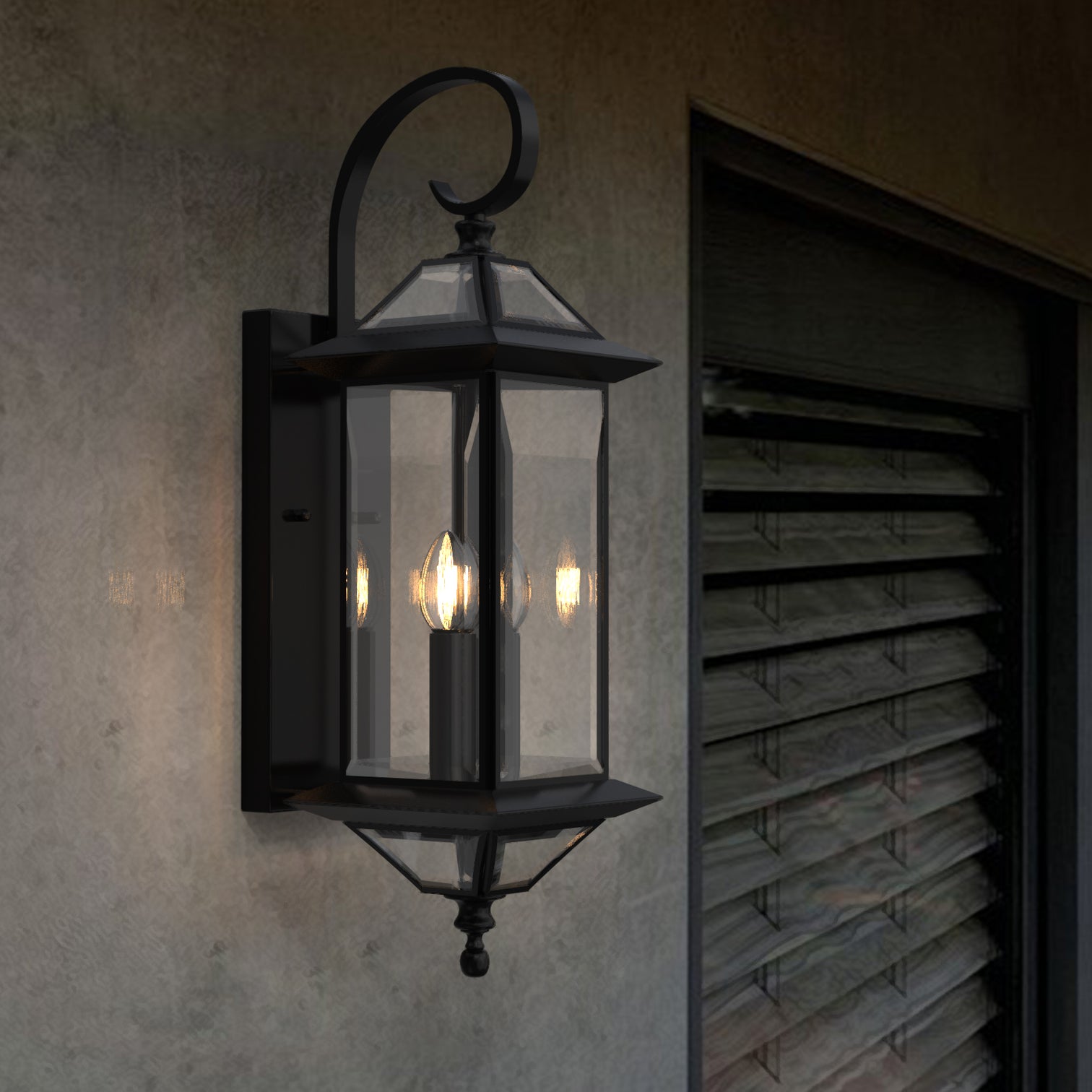GRANDE Outdoor Exterior Lighting Fixture Matt Black IP44 Weather Proof Lantern - 7Pandas Australia