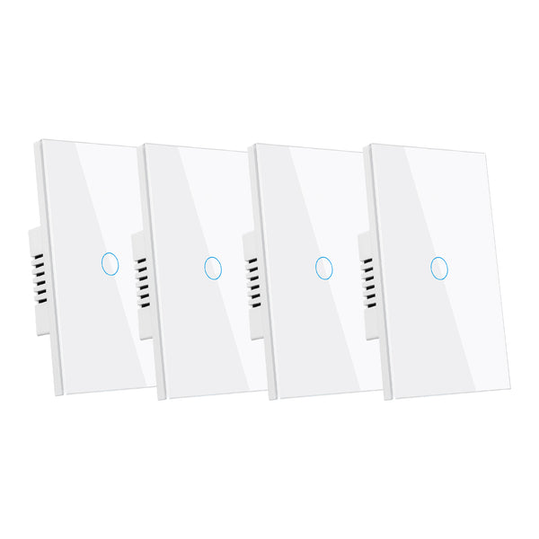 4PACK WiFi Smart Wall Touch Light Switch Phone Control Compatible with iOS and Android Alexa Echo and Google Assistant