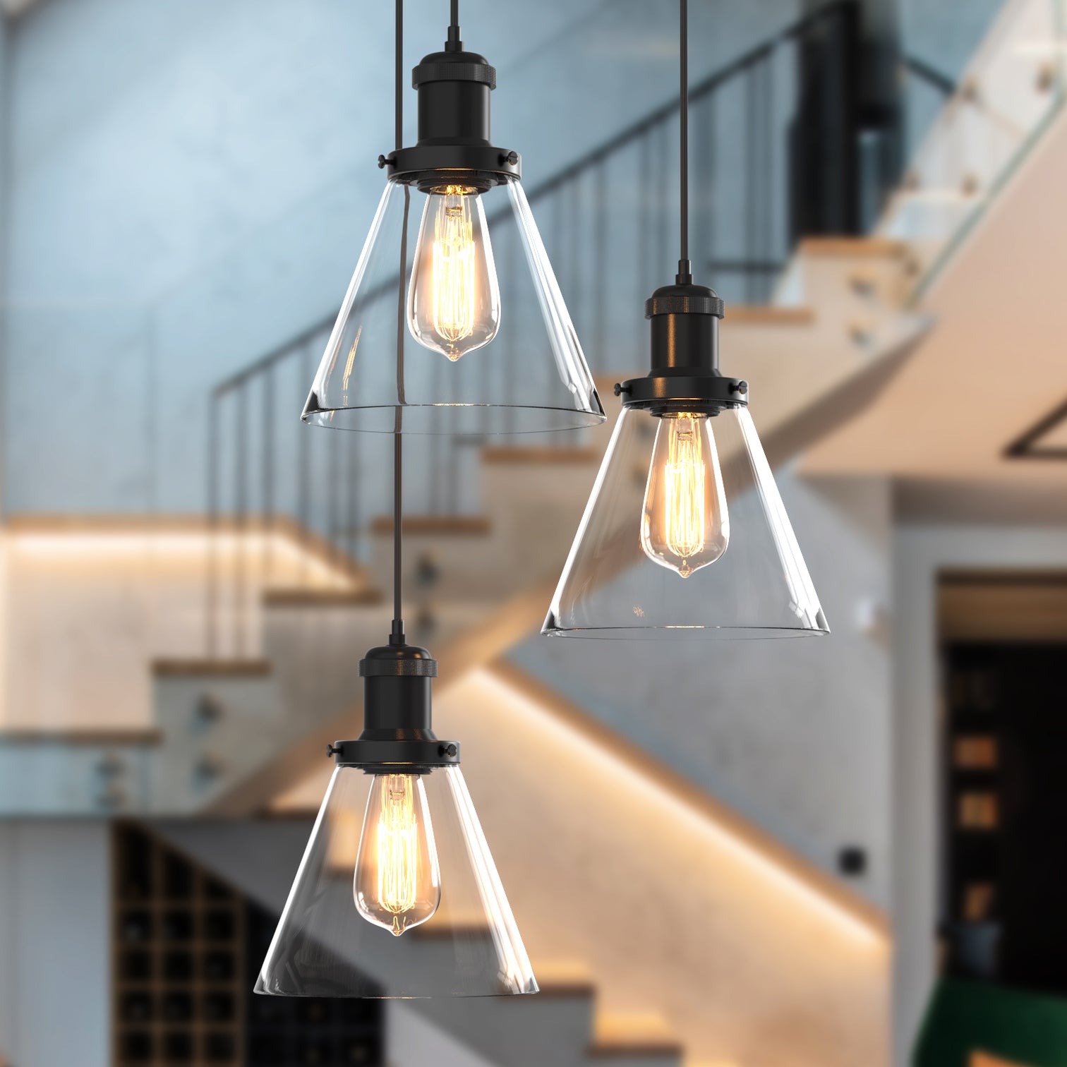 Peny 6-Lights Modern Style Glass Pendant Light Chandeliers Living Room - 7Pandas Australia