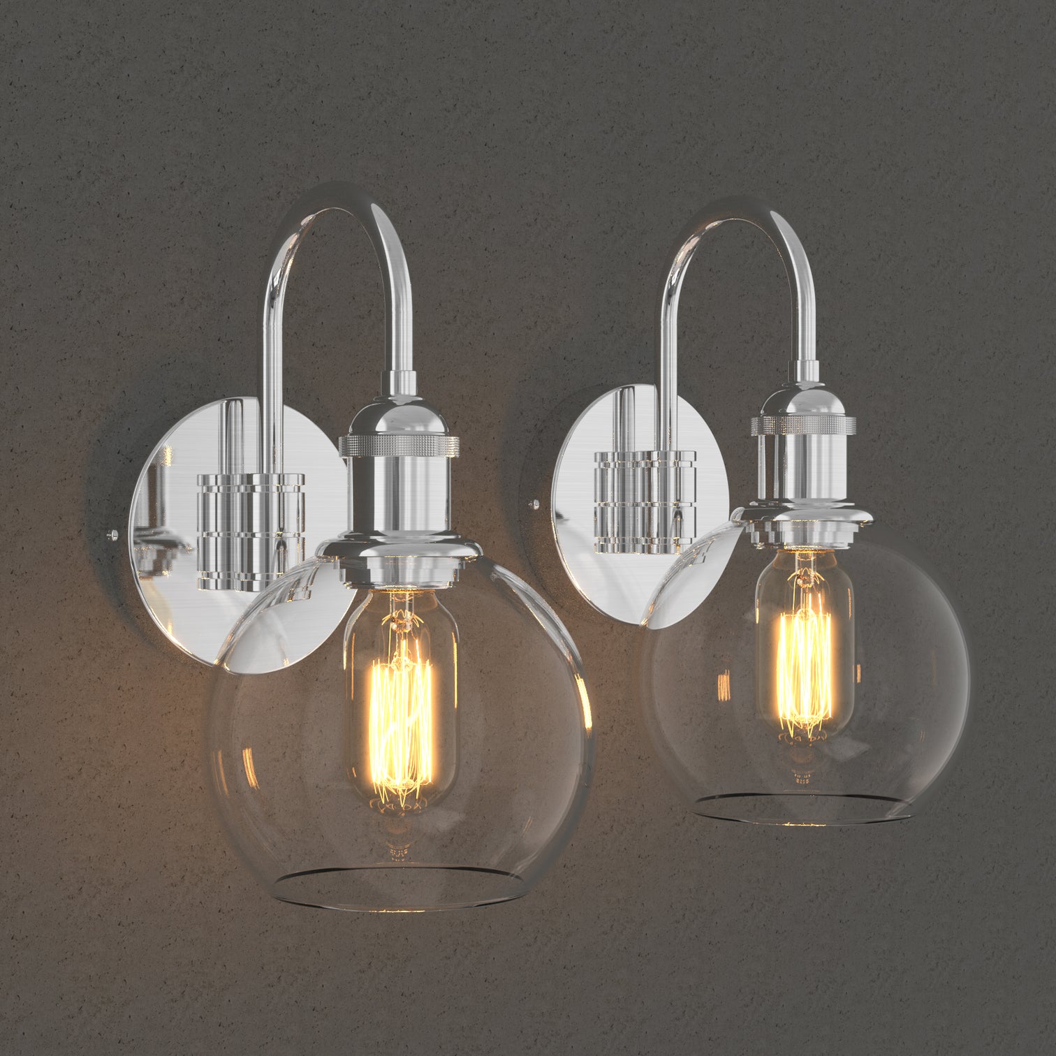 Oculus 2PACK Modern Indoor Ball Type Interior Wall Light Clear Glass - 7Pandas Australia