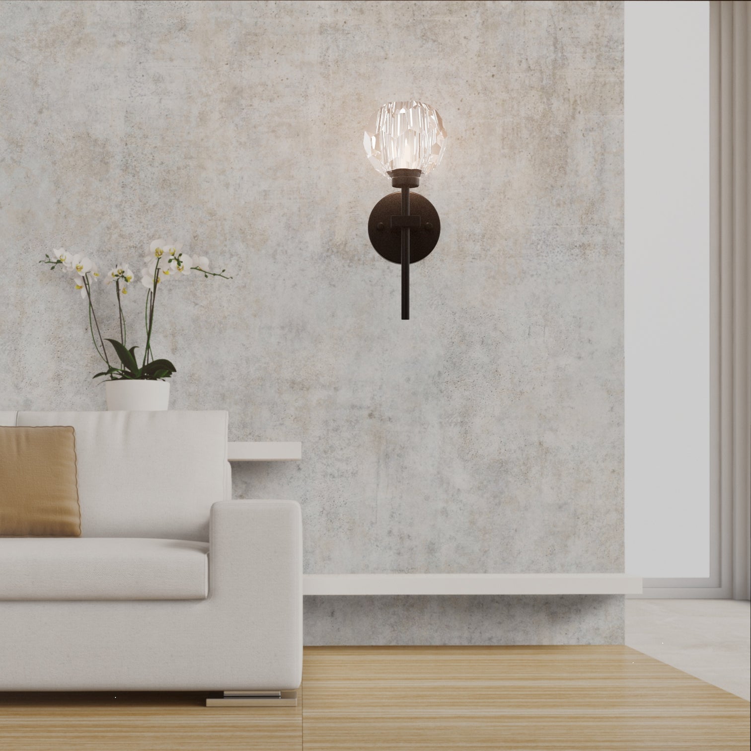 TULIM 1-Light Wall Light Short Stem Crystal Glass Shade Aged Brass G9 - 7Pandas Australia