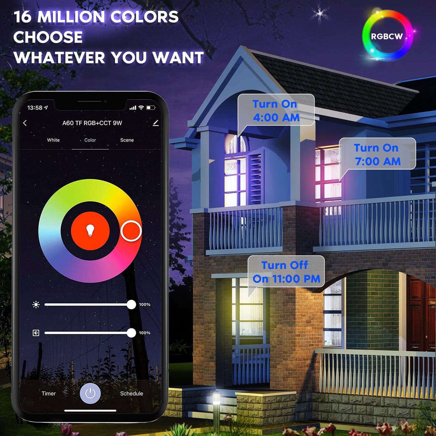 Smart WiFi LED Dimmable Edison Bulb 5W E27 RGBCW Changeable Compatible with Alexa, Google Home No Hub Required - 7Pandas Australia