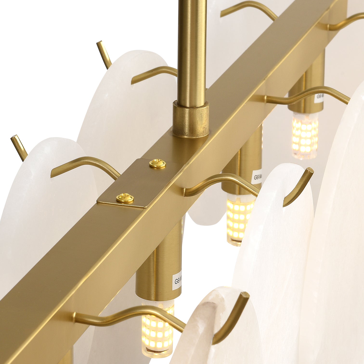 PORTSEA 1050mm Luxury Alabaster Stone Chandelier Dining Kitchen G9 Bulb Included - 7Pandas Australia