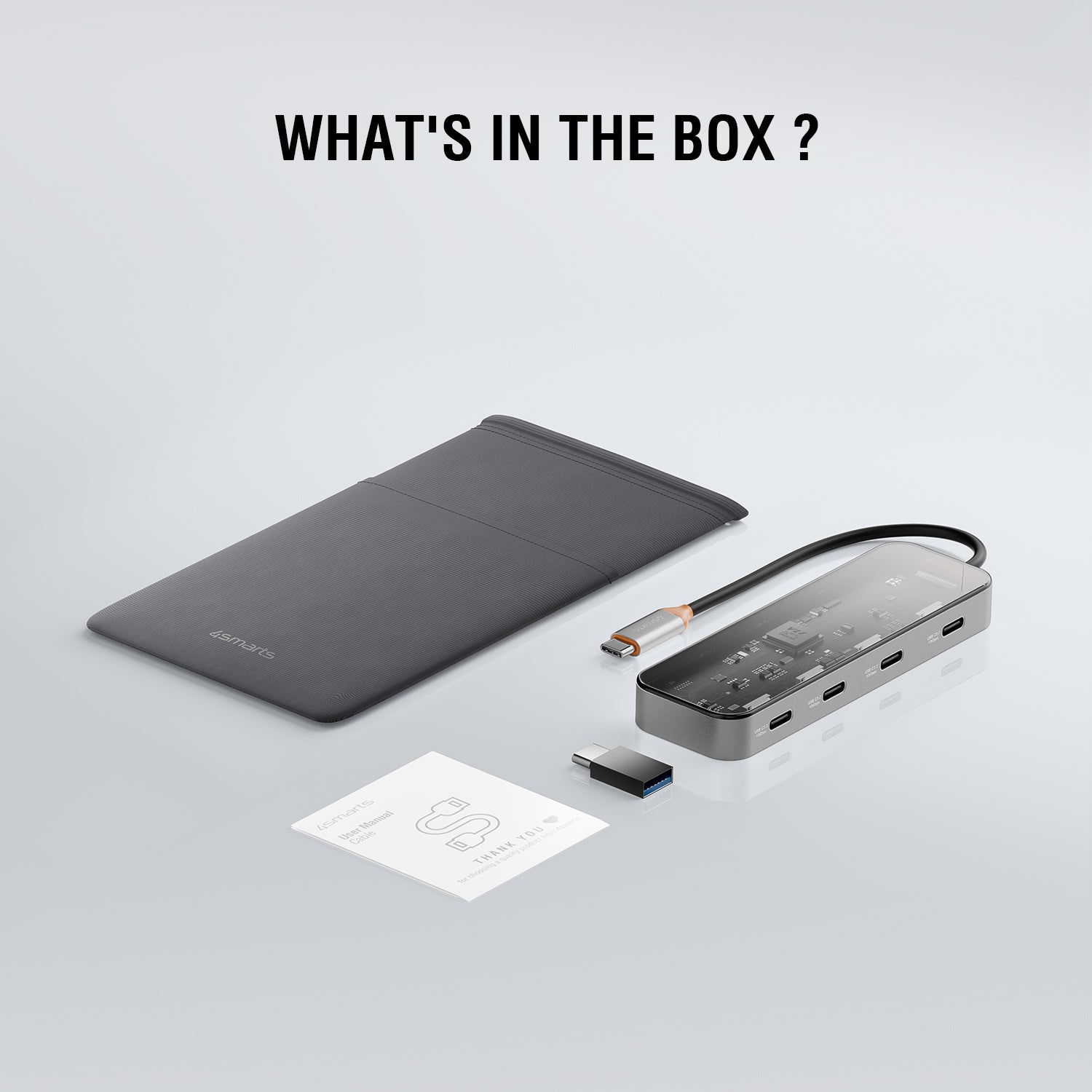 4 Ports USB C Hub,10Gbps USB C 3.2 Gen2 Splitter for Laptop, Transparent USB C Multiport Adapter - 7Pandas Australia