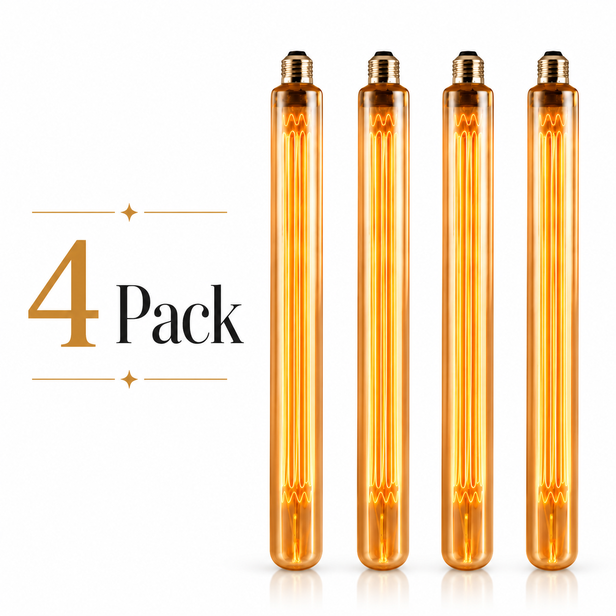 4PACK Tubular LED Filament Vintage Bulb 2.5W E27 Dimmable Industrial Cafe Shop - 7Pandas Australia