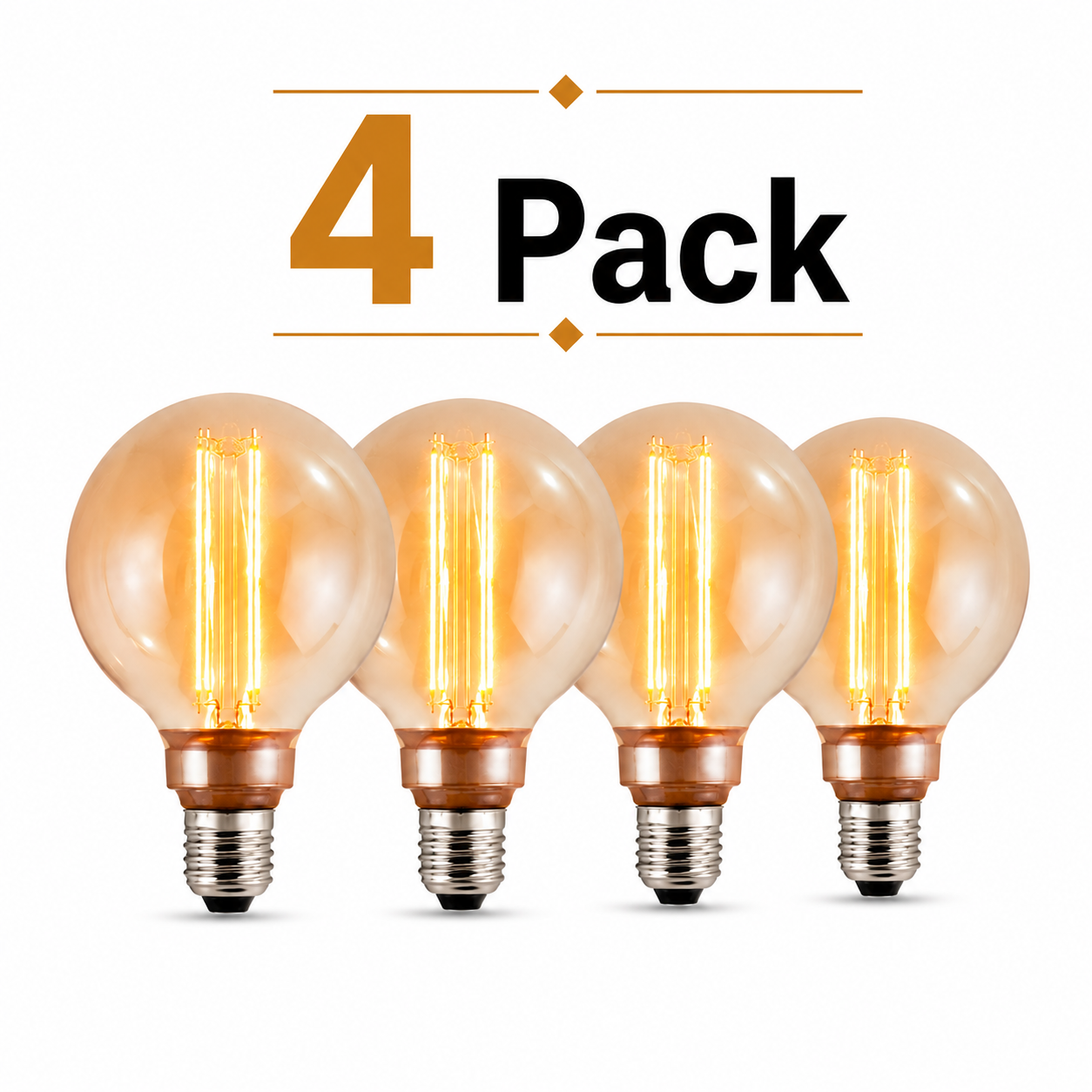 4PACK LED Vintage Style Filament G95 Globe 2.5W Dimmable Industrial Store - 7Pandas Australia
