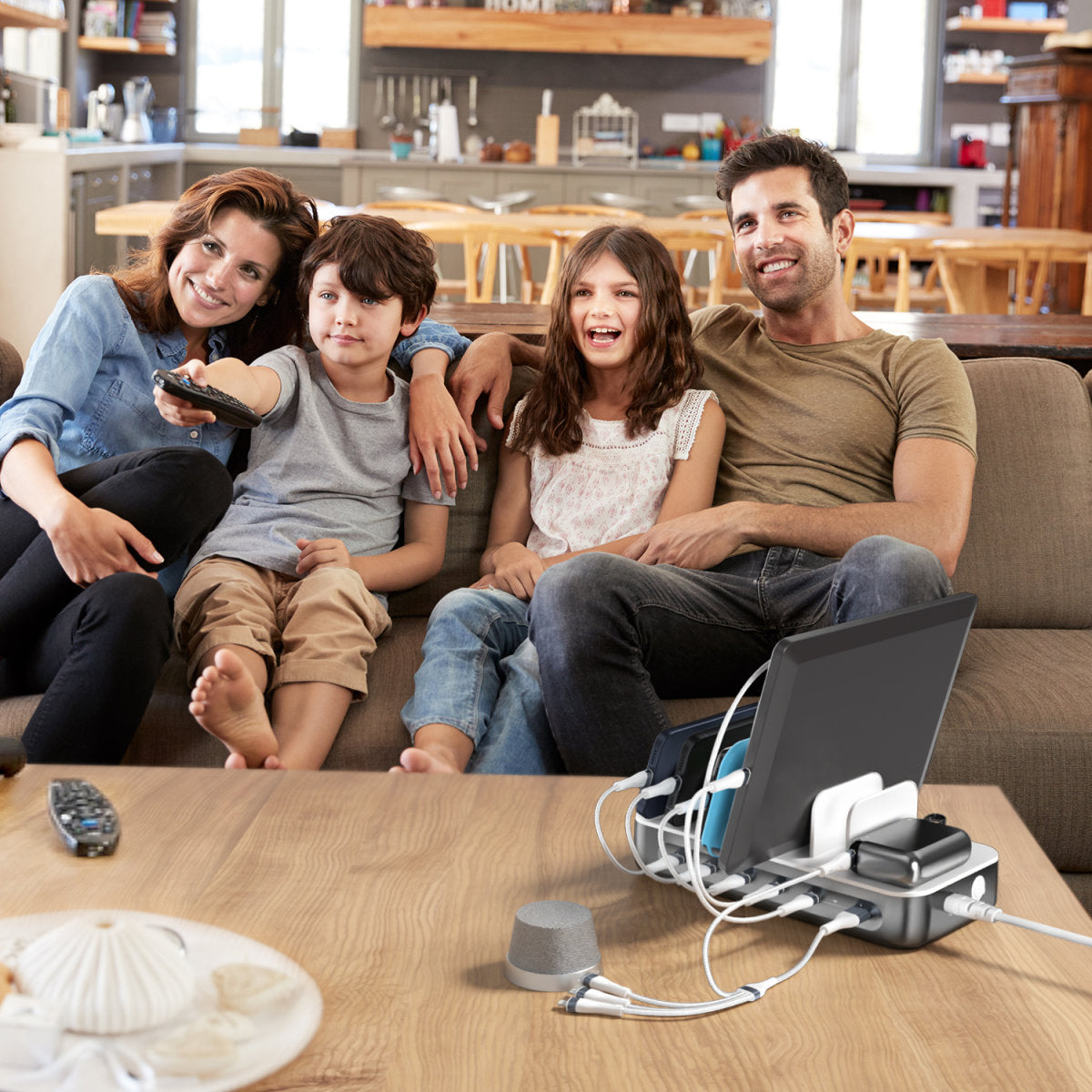 Charging station Team 100W 5C/1A incl. 6 cables space grey - 7Pandas Australia