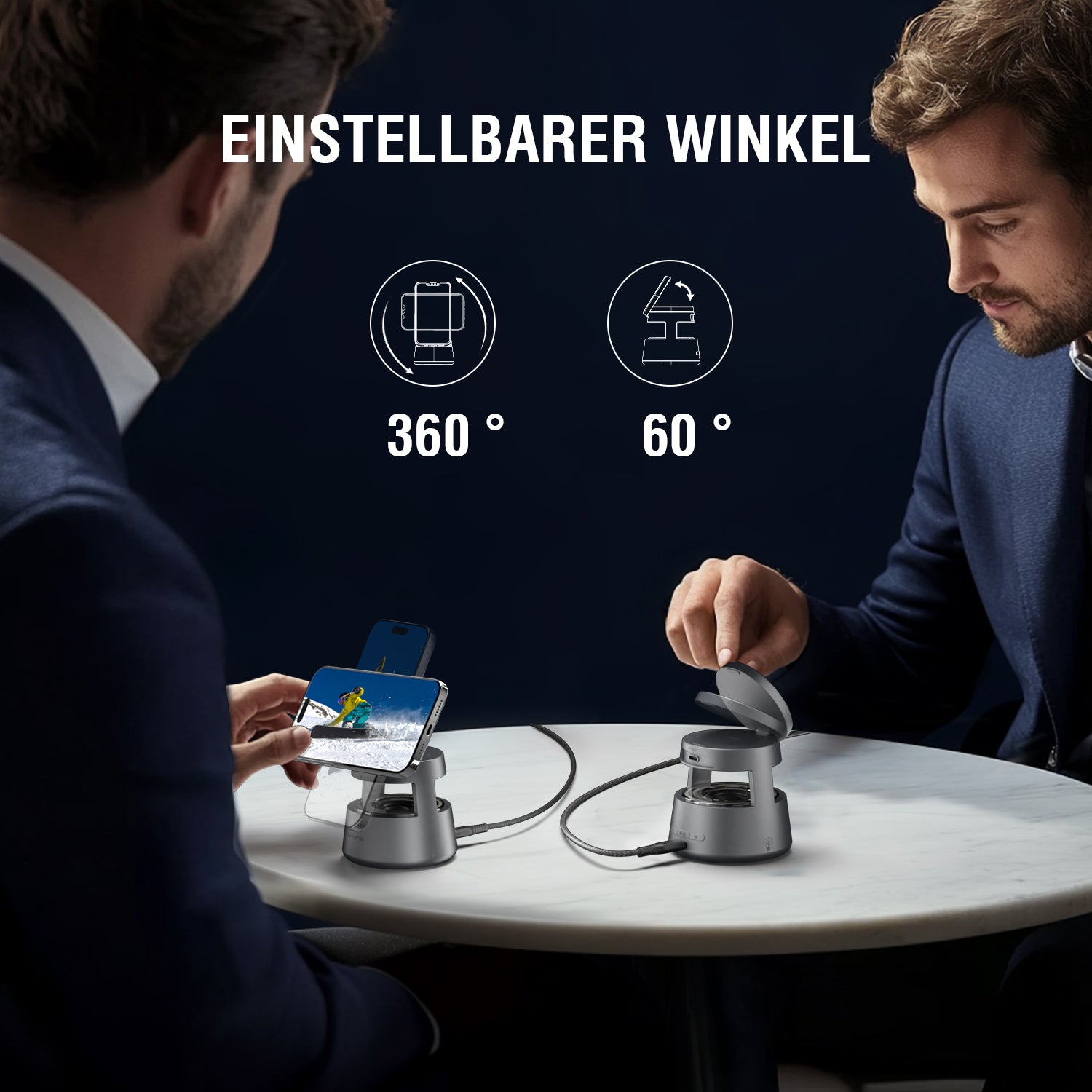 Qi2 Charging Station Aura Sound Black White - 7Pandas Australia