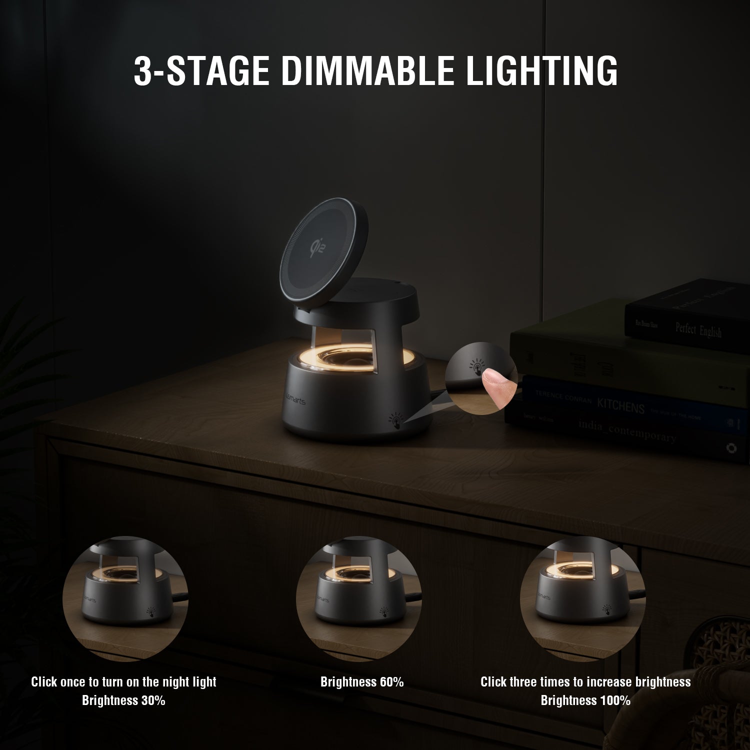 Qi2 Charging Station Aura Sound Black White - 7Pandas Australia