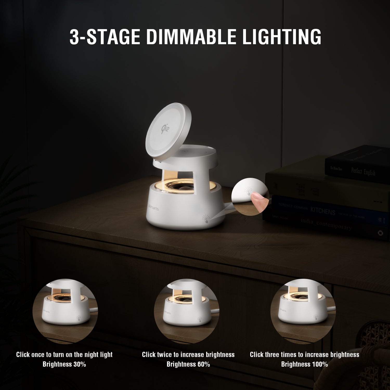 Qi2 Charging Station Aura Sound Black White - 7Pandas Australia