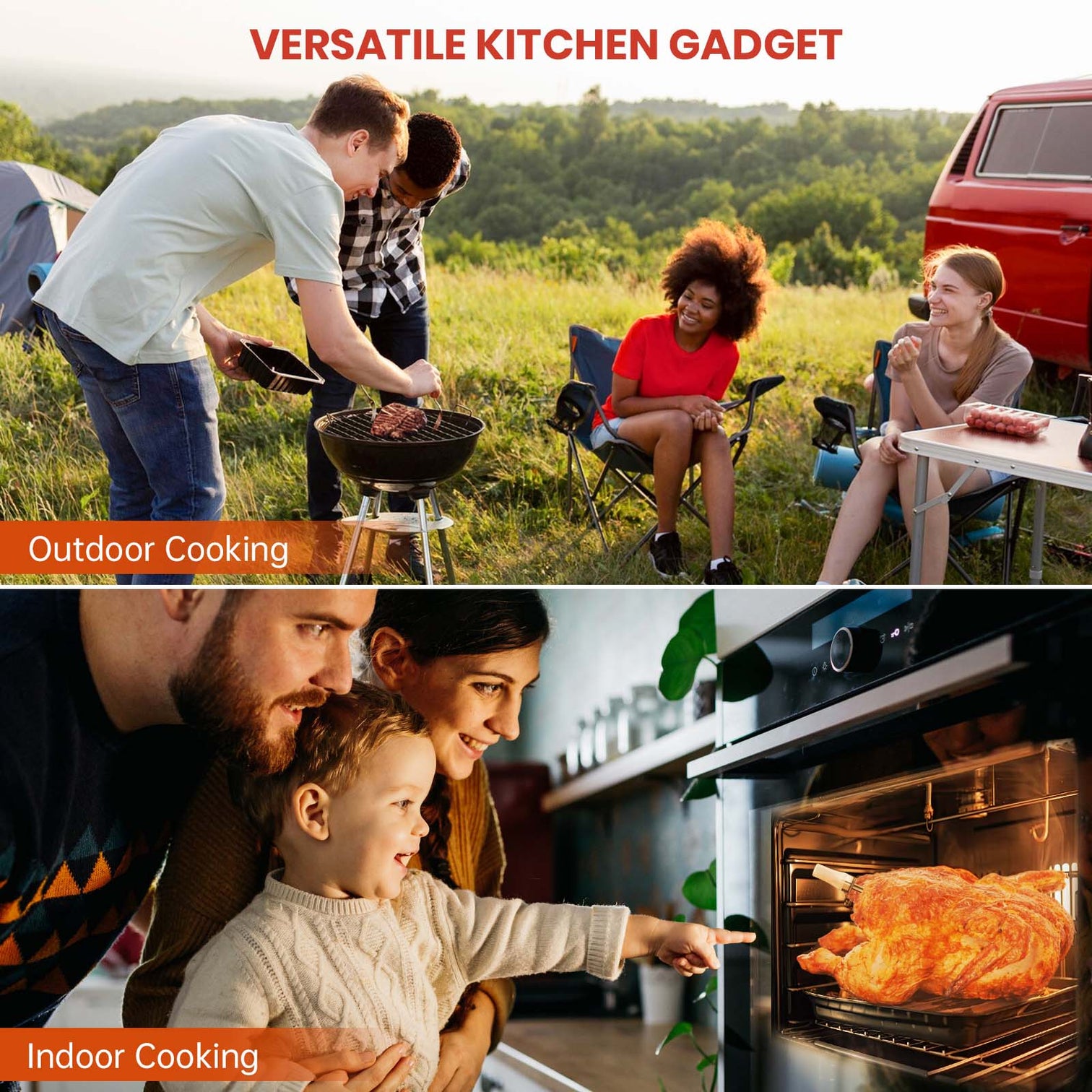 Wireless Meat Thermometer Probe 70M Bluetooth for BBQ Oven  Smoker iOS/Android App - 7Pandas Australia