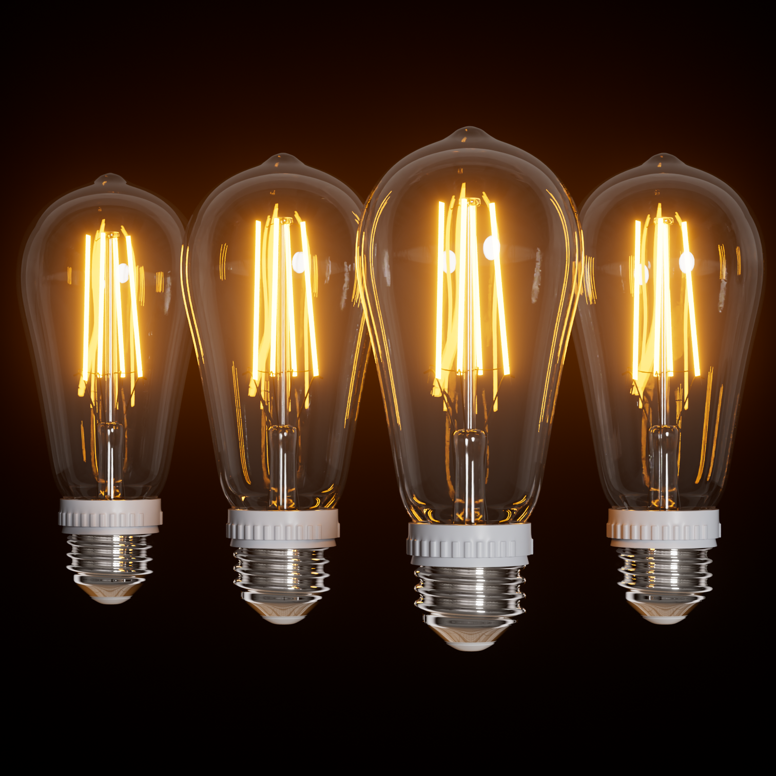 4PACK LED Filament Bulb 5W Equivalent 60W CCT Switch Control Dimmable - 7Pandas Australia