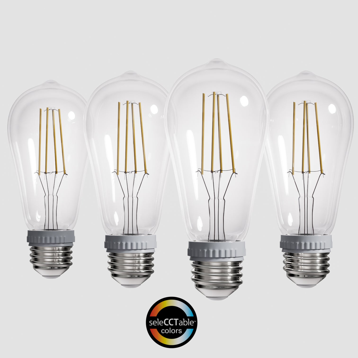 4PACK LED Filament Bulb 5W Equivalent 60W CCT Switch Control Dimmable - 7Pandas Australia